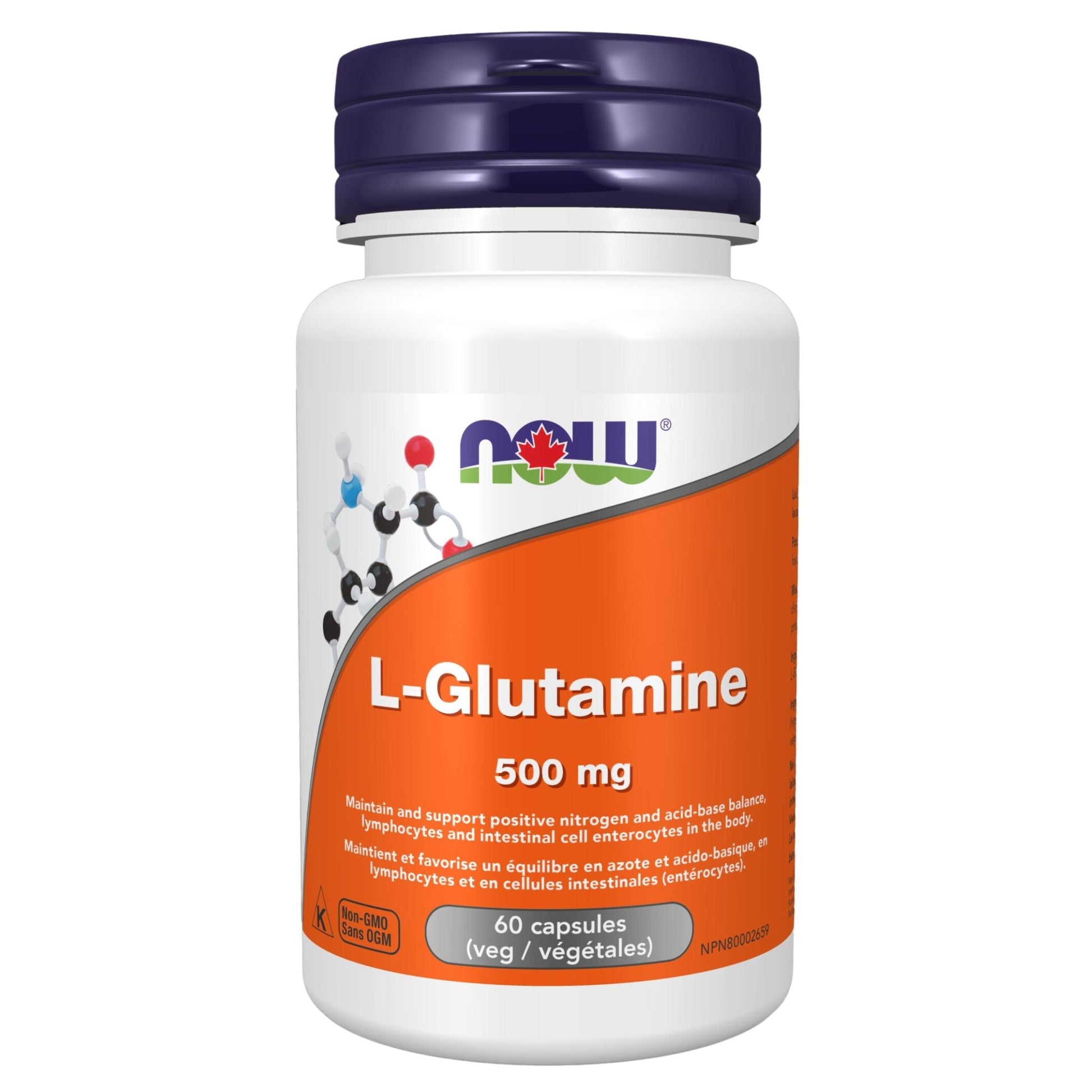 NOW L-Glutamine 500mg 60 Vegetable Capsules