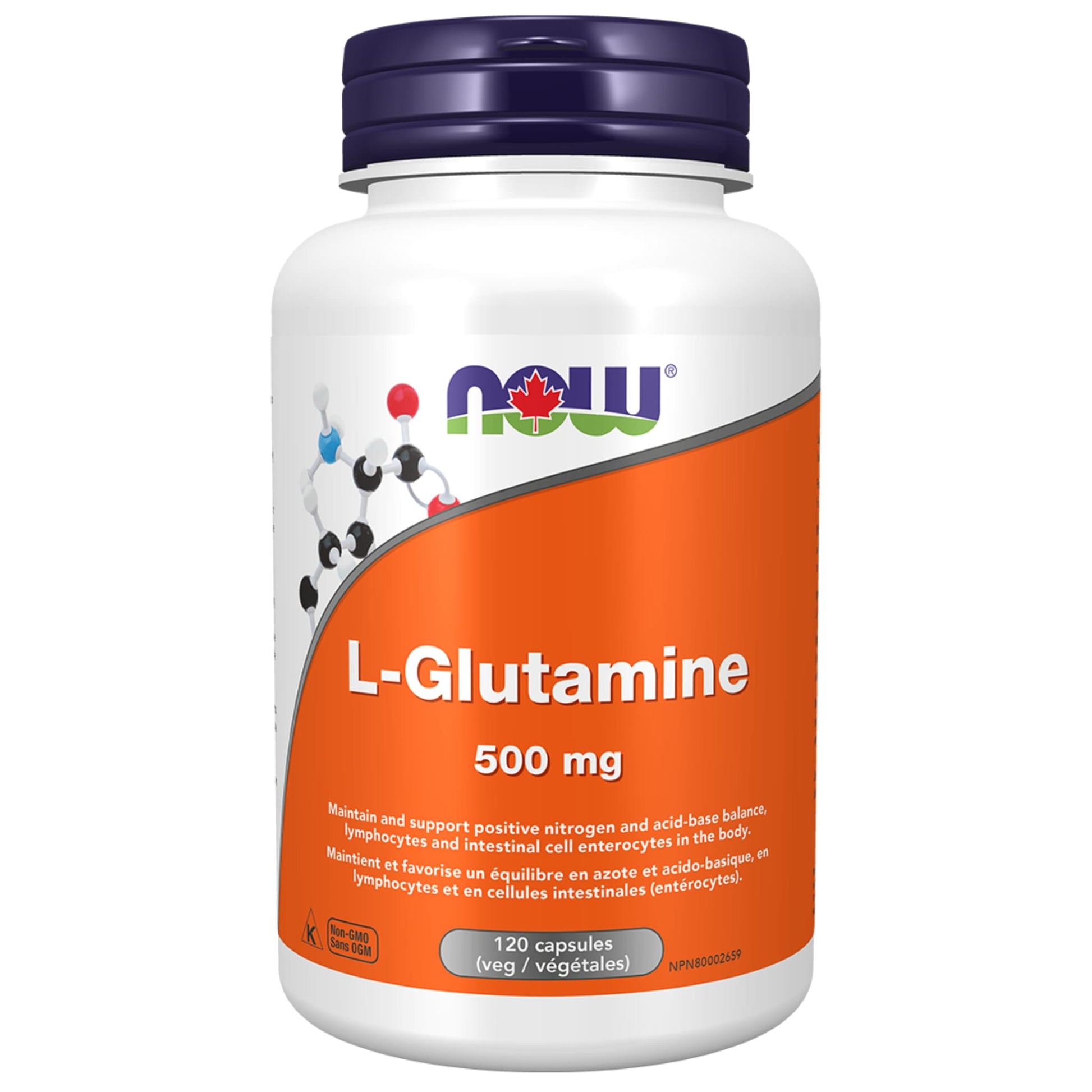 NOW L-Glutamine 500mg 120 Vegetable Capsules