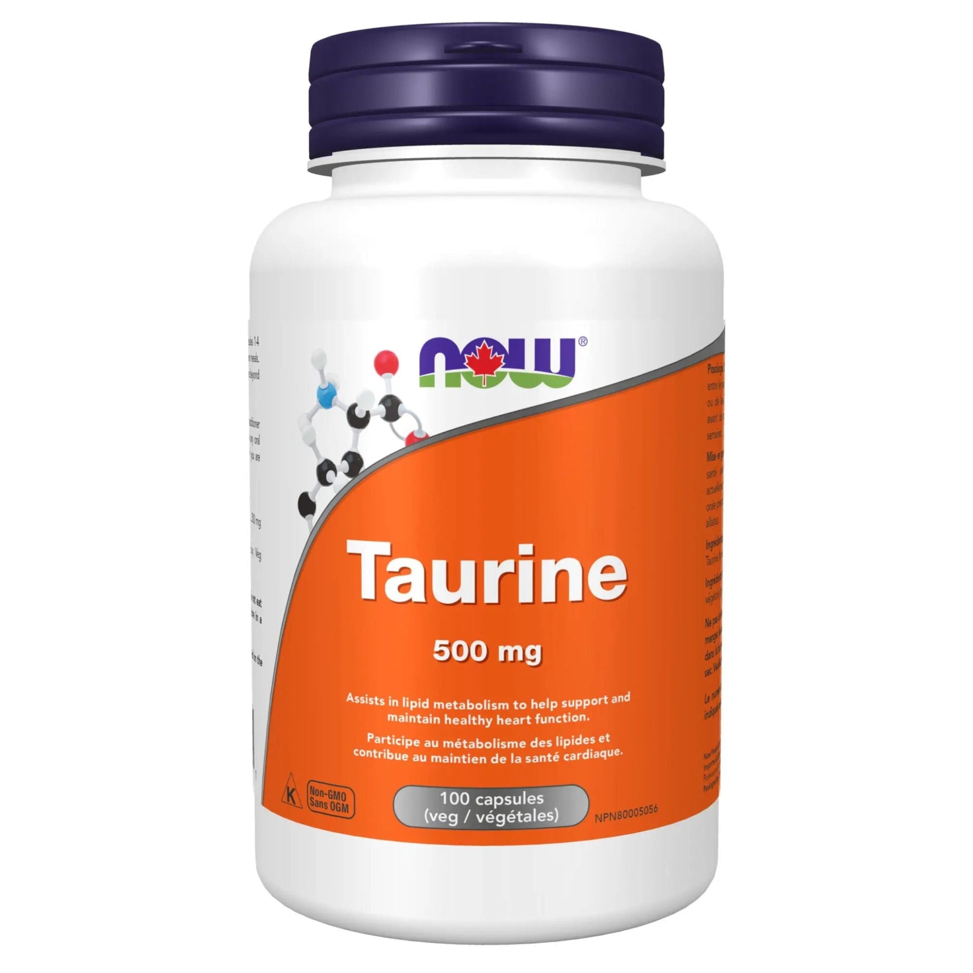 NOW Taurine 500mg 100 Vegetable Capsules