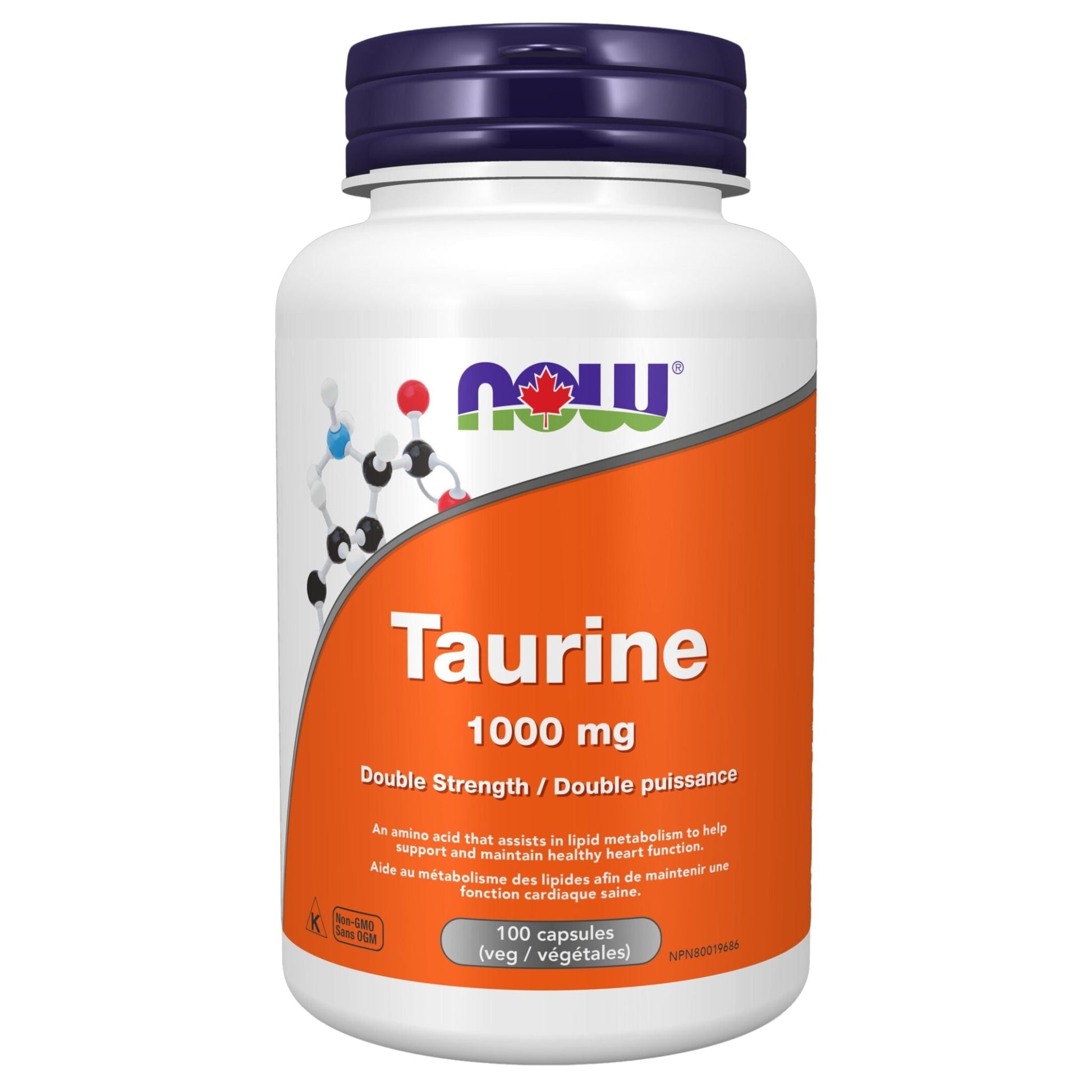 NOW Taurine 1000mg 100 Vegetable Capsules