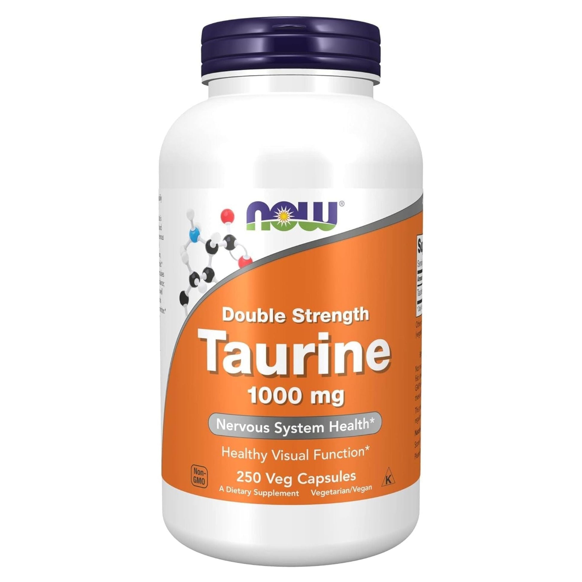 NOW Taurine 1000mg 250 Vegetable Capsules