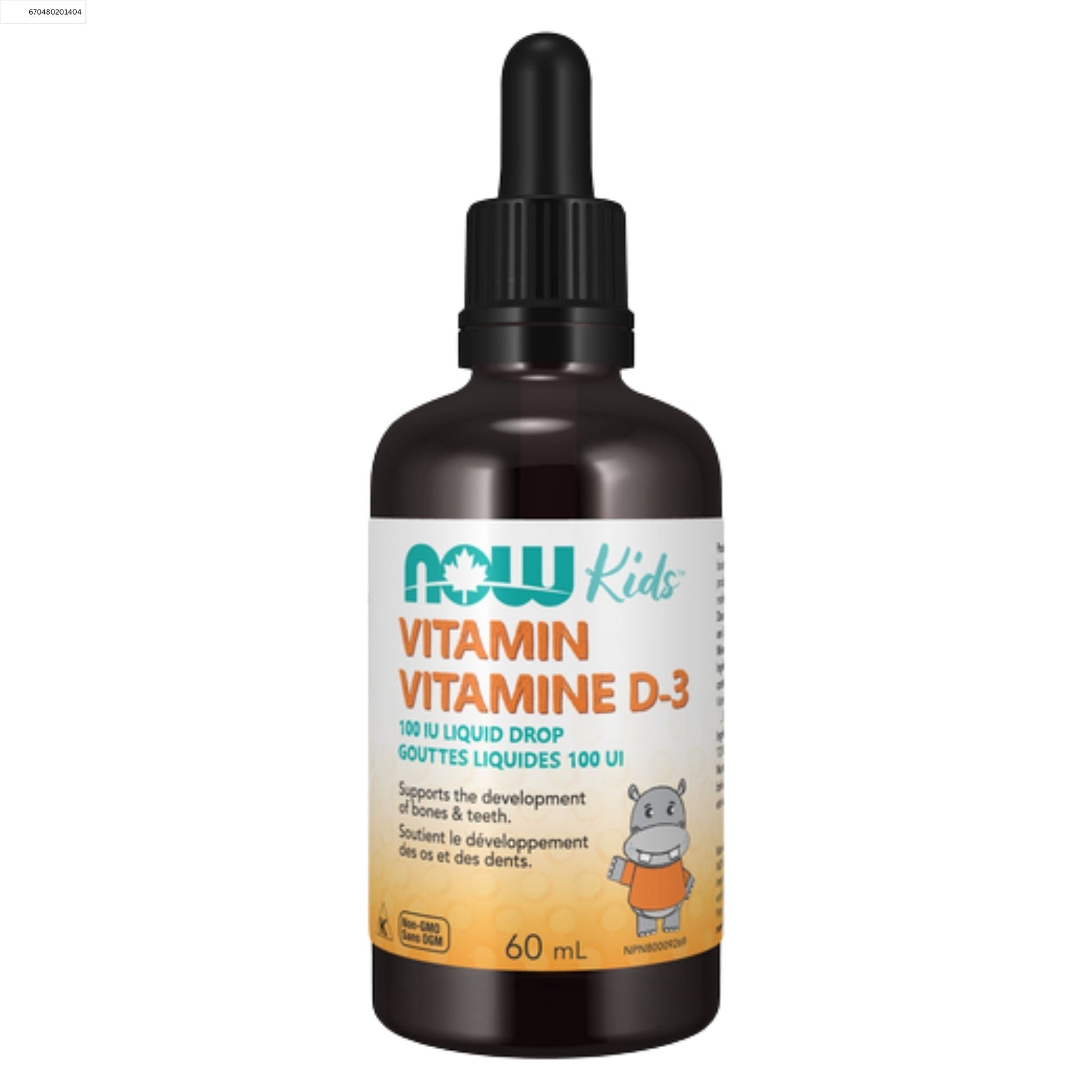 NOW Kids Vit D-3 Liquid Drops 100IU 60ml