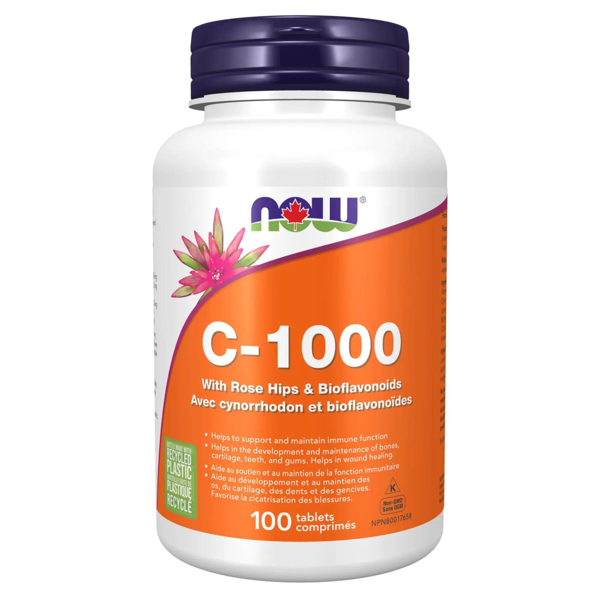 NOW C-1000 with RoseHip & Bioflavonoids 100 Tablets