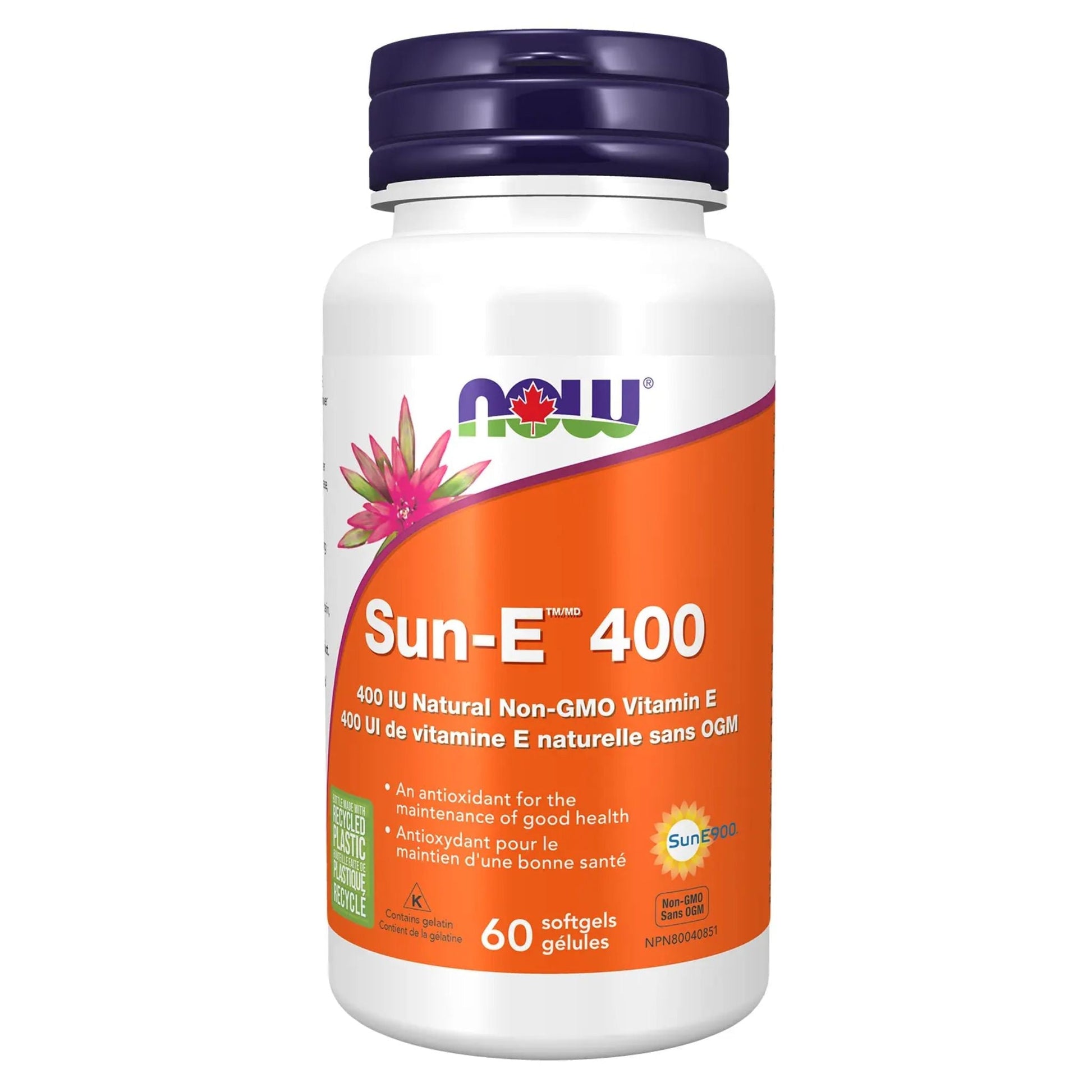 NOW SUN-E 400 IU Vitamin E 60 Softgels
