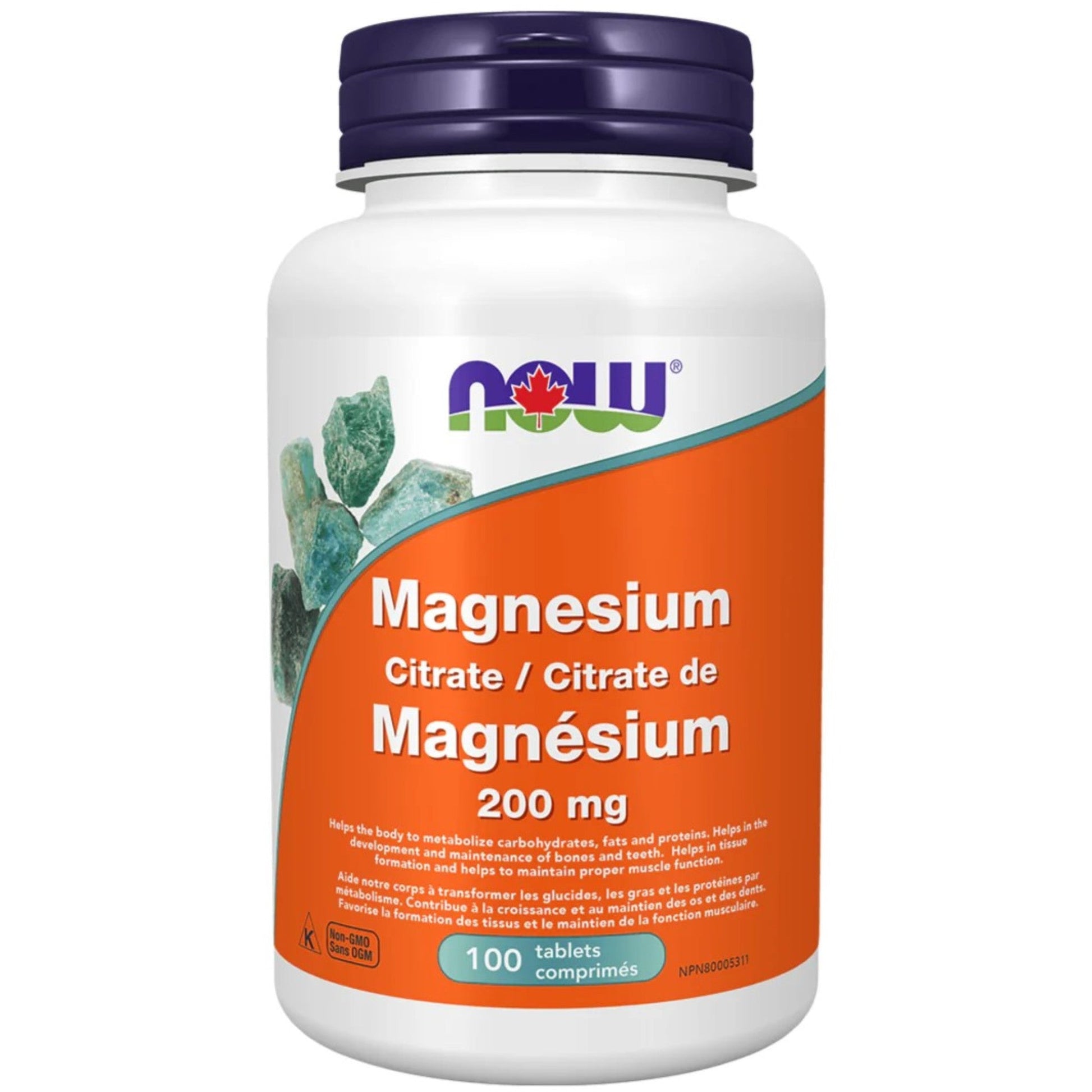 NOW Magnesium Citrate 200mg 100 Tablets - Supports Energy Production, Supports Healthy Nervous System, Maintains Maintaining Calcium Balance