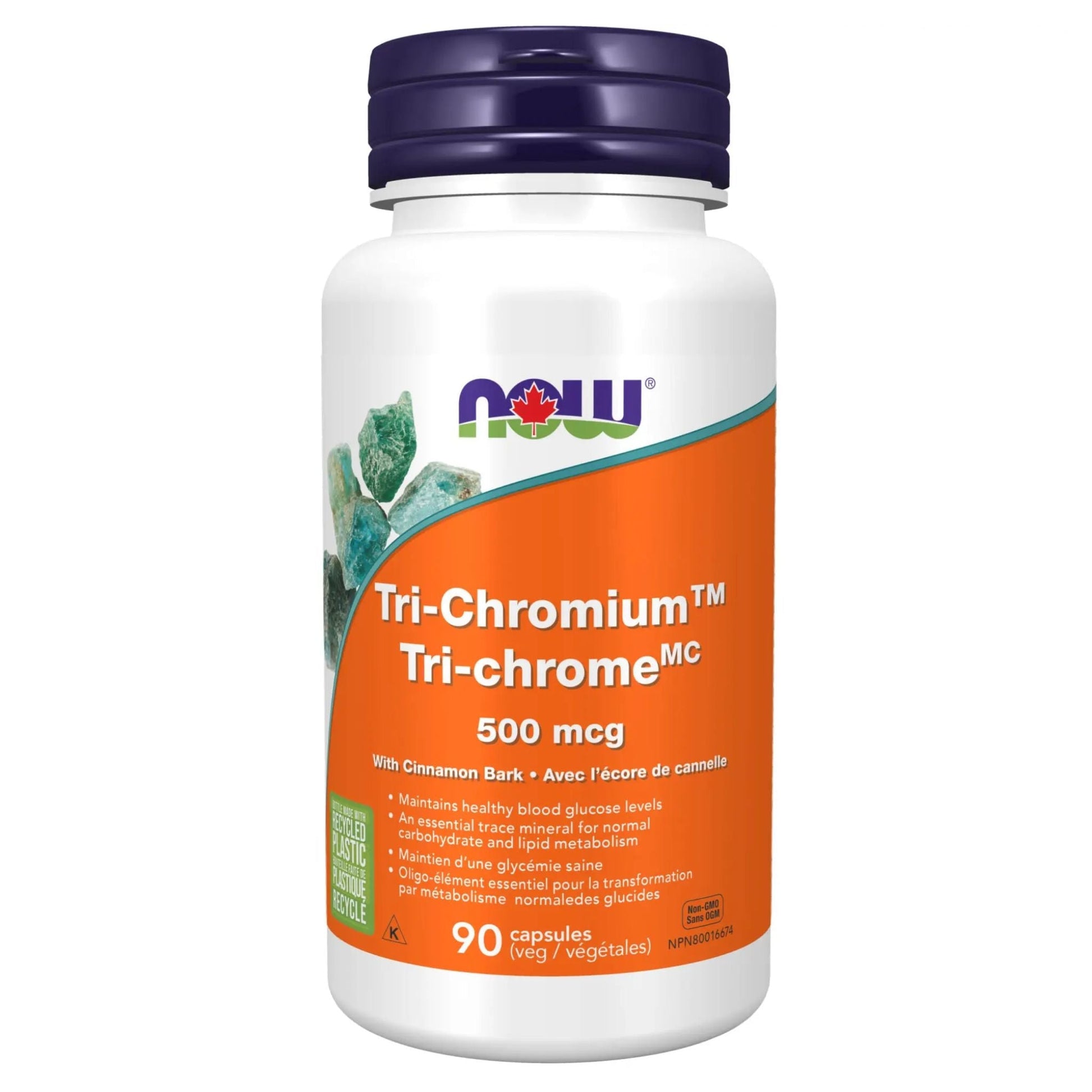 NOW Tri-Chromium 500mcg with Cinnamon Bark 90 Vegetable Capsules
