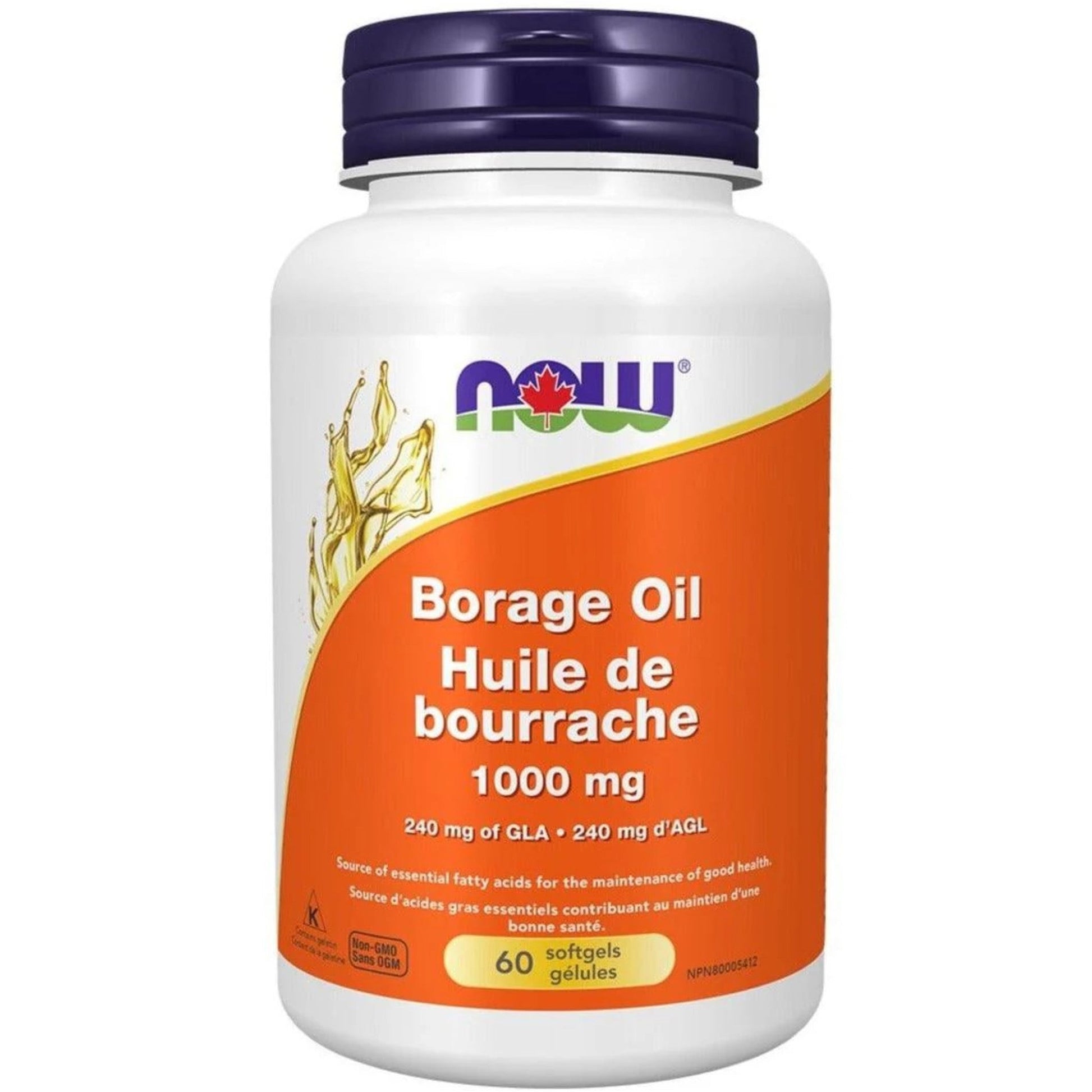 NOW Borage Oil 1000 mg with 240mg of GLA 120 Softgels - Gamma Linolenic Acid, Heart Health Support, Omega-6 Essential Fatty Acids/Expeller-Pressed, Hexane-Free