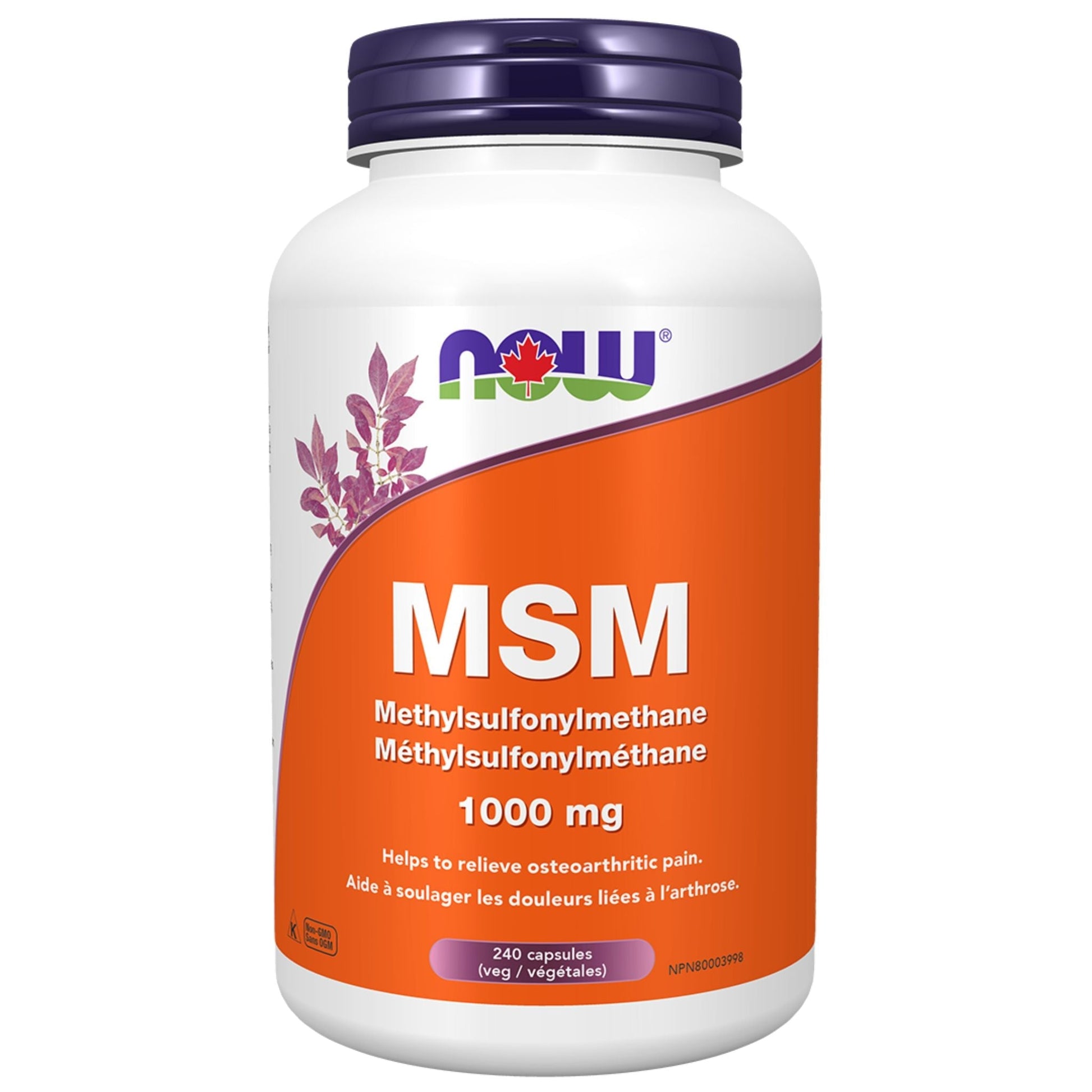 NOW MSM 1000mg 240 Vegetable Capsules