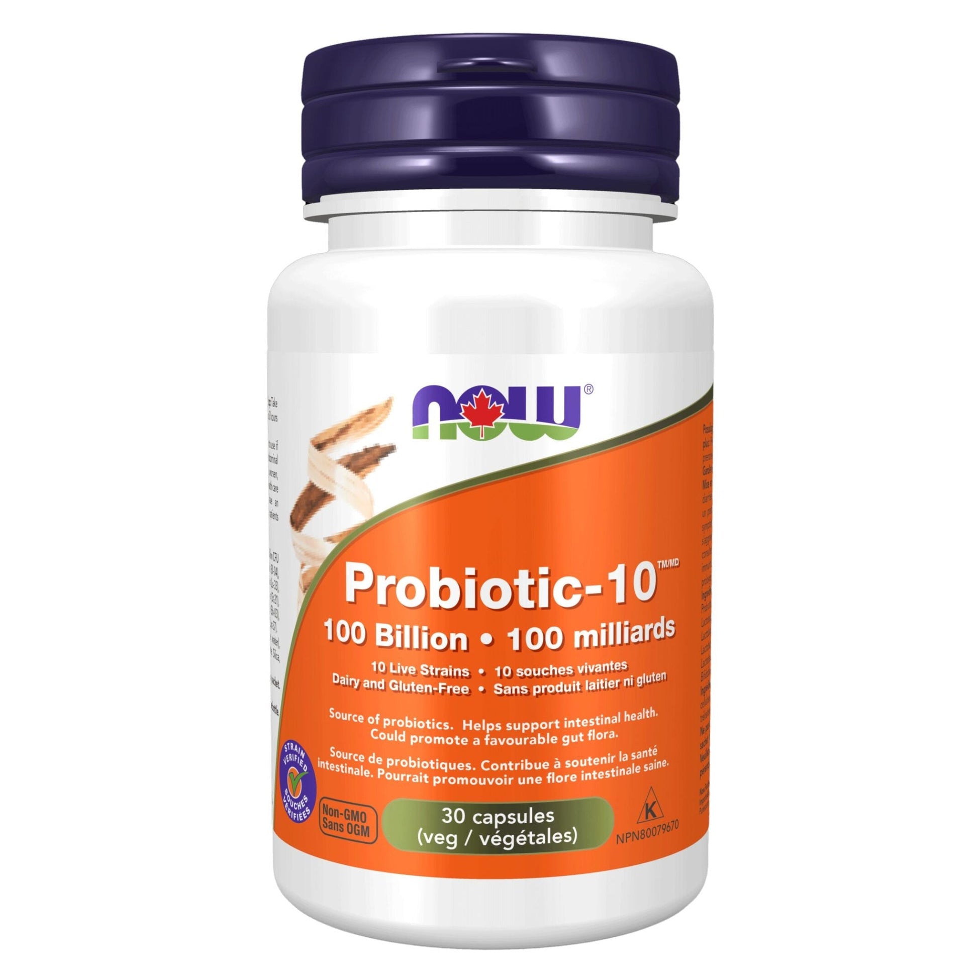 NOW Probiotic-10™  100 Billion 30 Vegetable Capsules