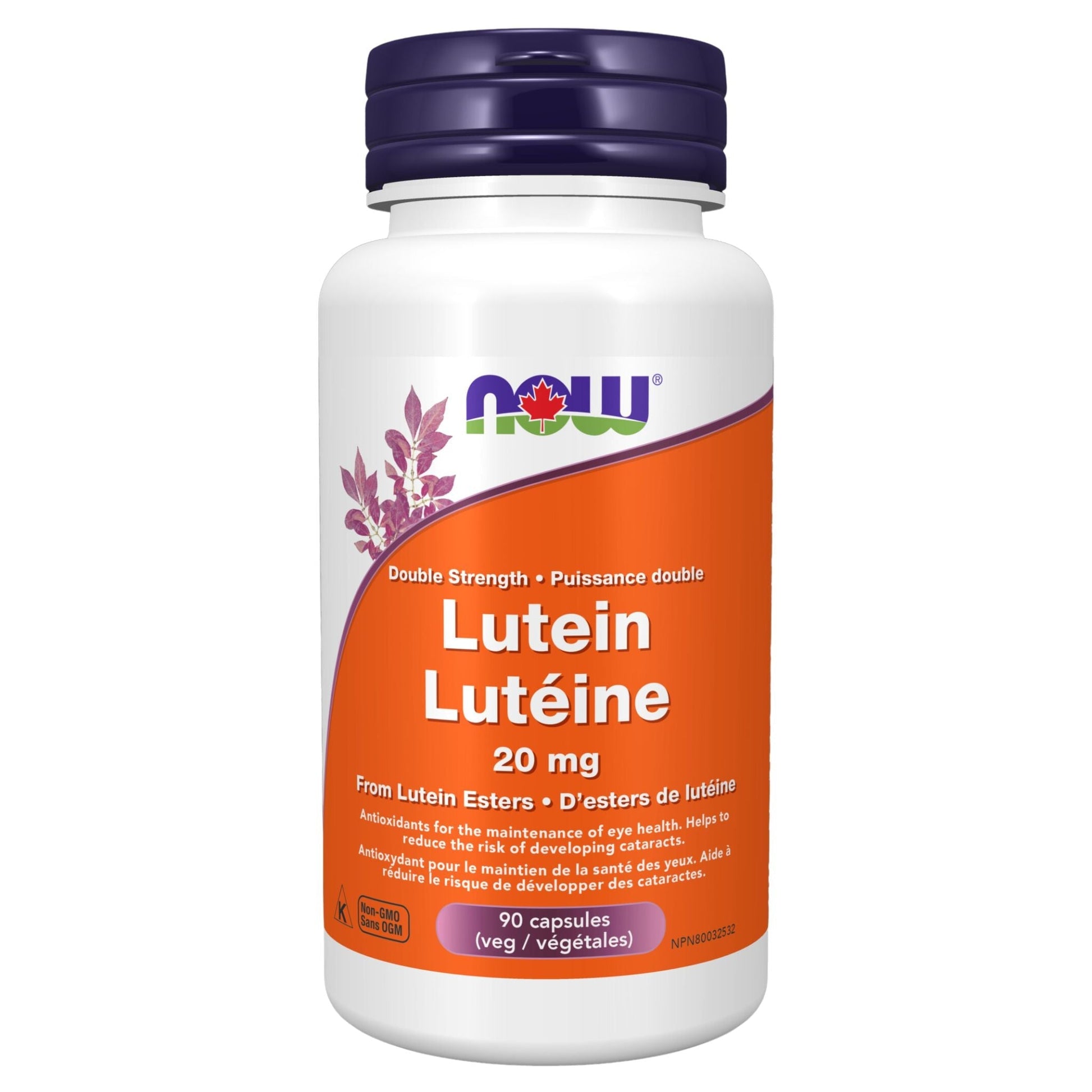 NOW Lutein Double Strength 20mg 90 Vegetable Capsules