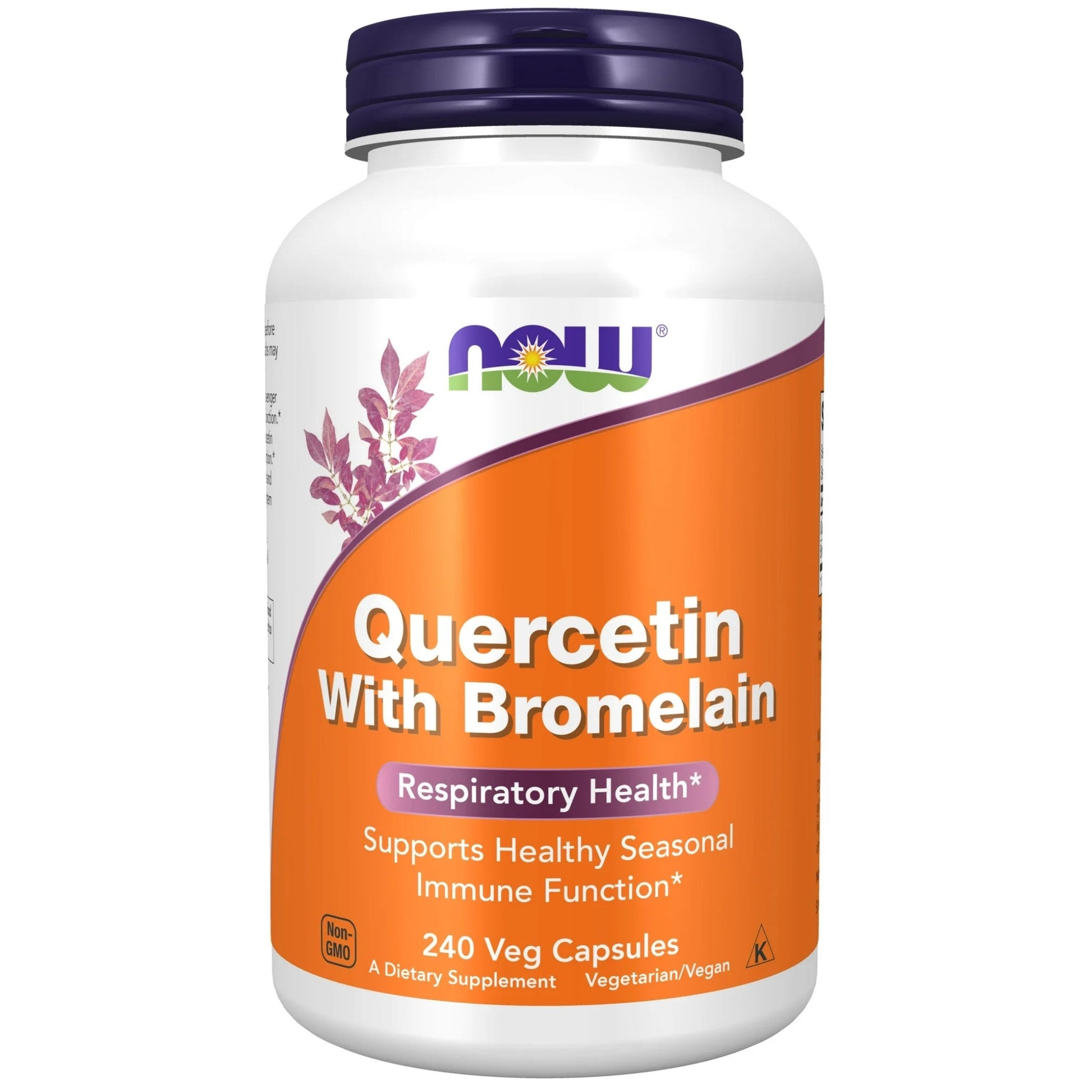 NOW Quercetin With Bromelain 240 Veg Capsules - Supports Healthy Seasonal Immune Function, Promotes Year-Around Respiratory Health, Naturally Occurring Bioflavonoid