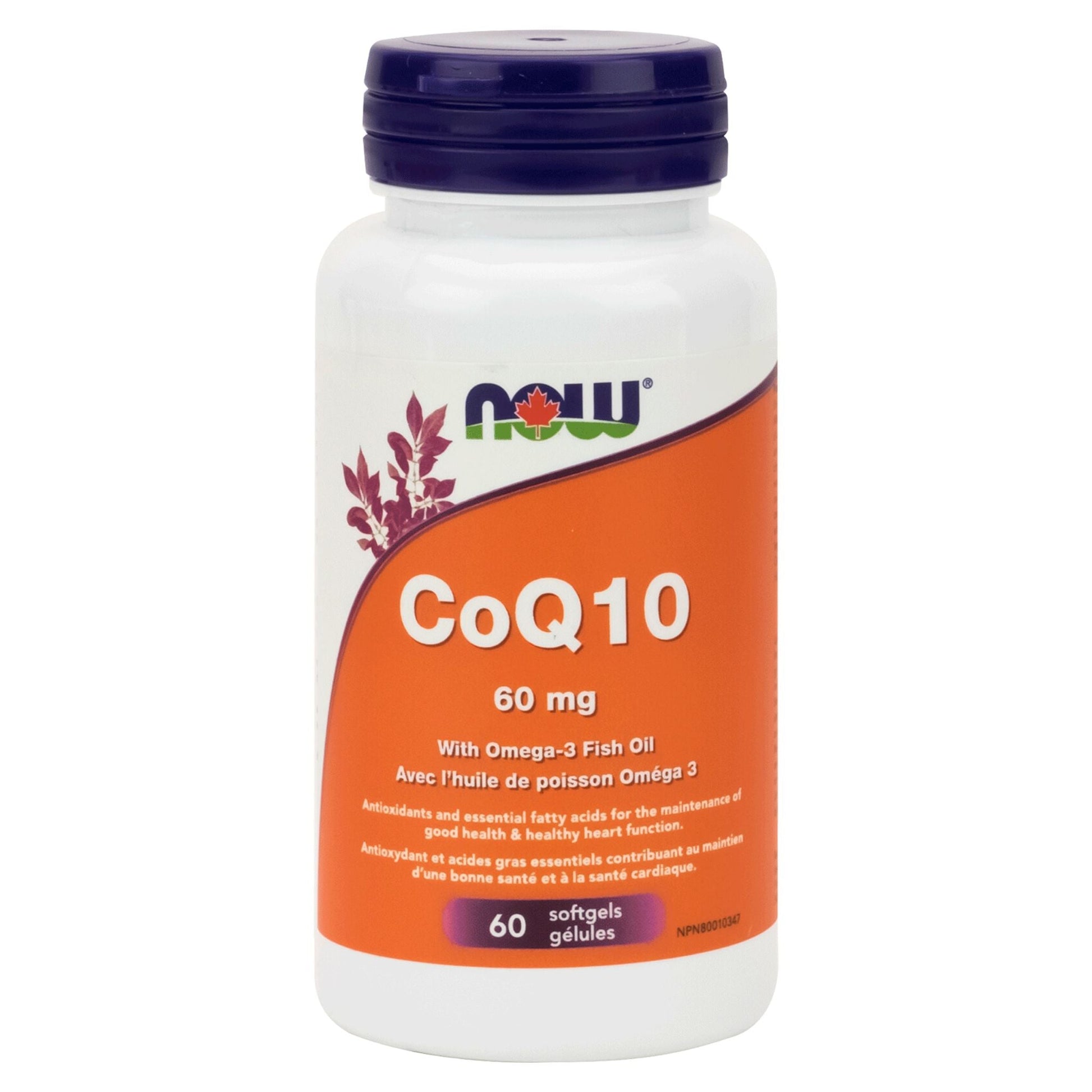 NOW CoQ10 60mg with Omega-3 Fish Oil 60 Softgels