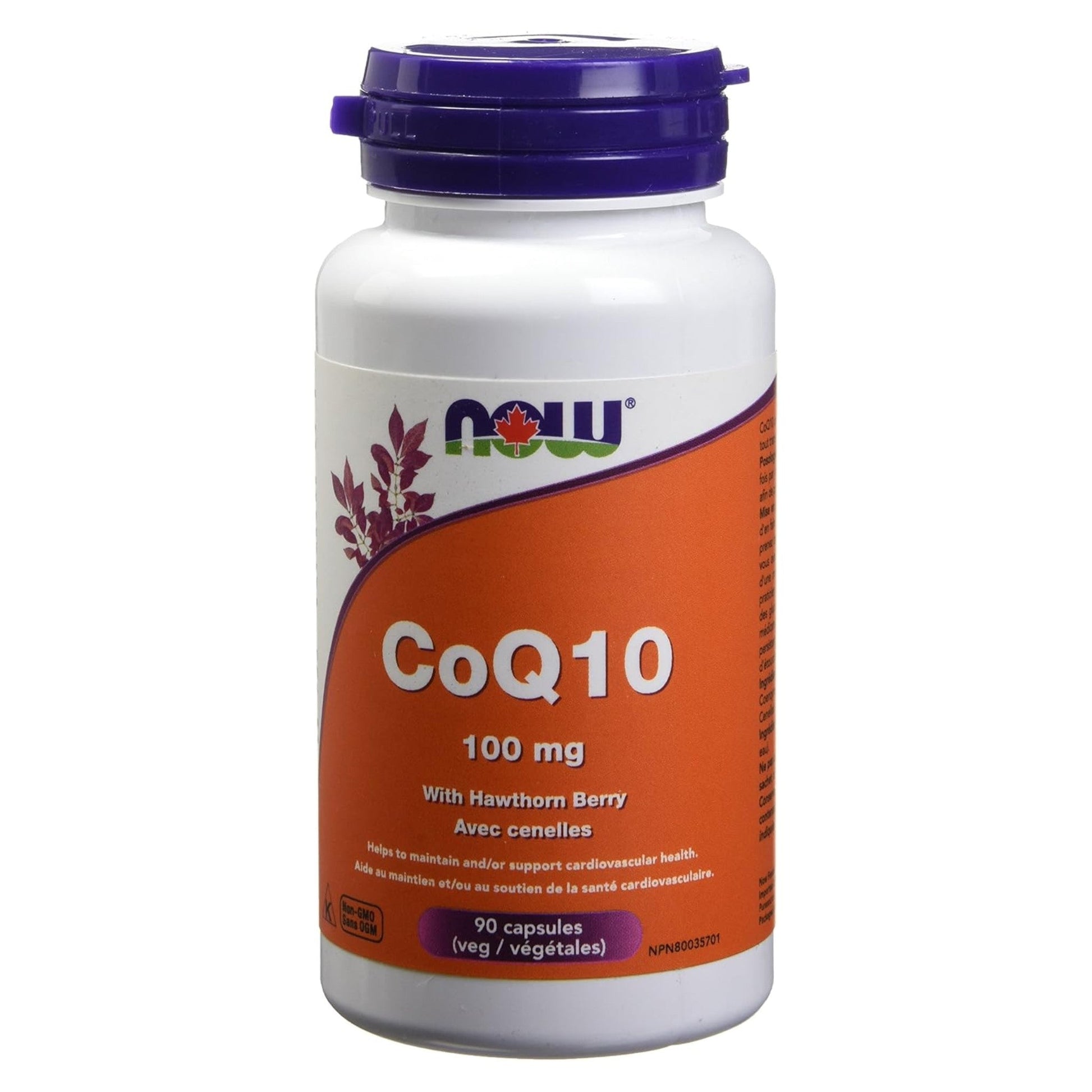 NOW CoQ10 100mg With Hawthorn Berry 90 Capsules - Support Cardiovascular Health and Immune Functions, Promotes Cellular Energy Production