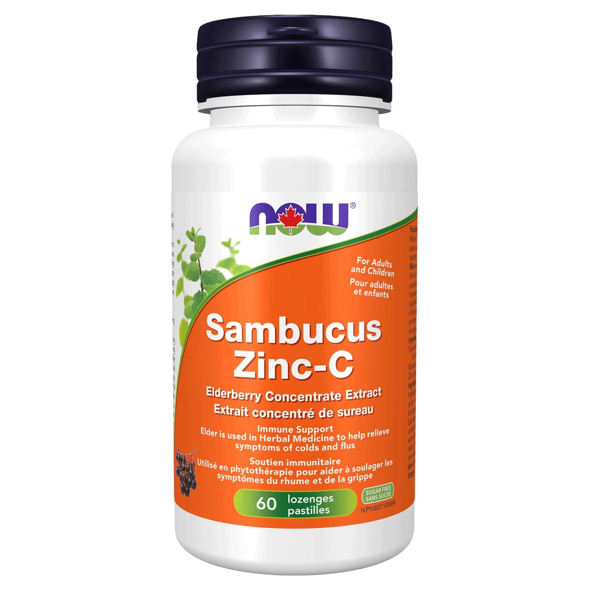 NOW Sambucus Zinc-C Lozenges 60 Count