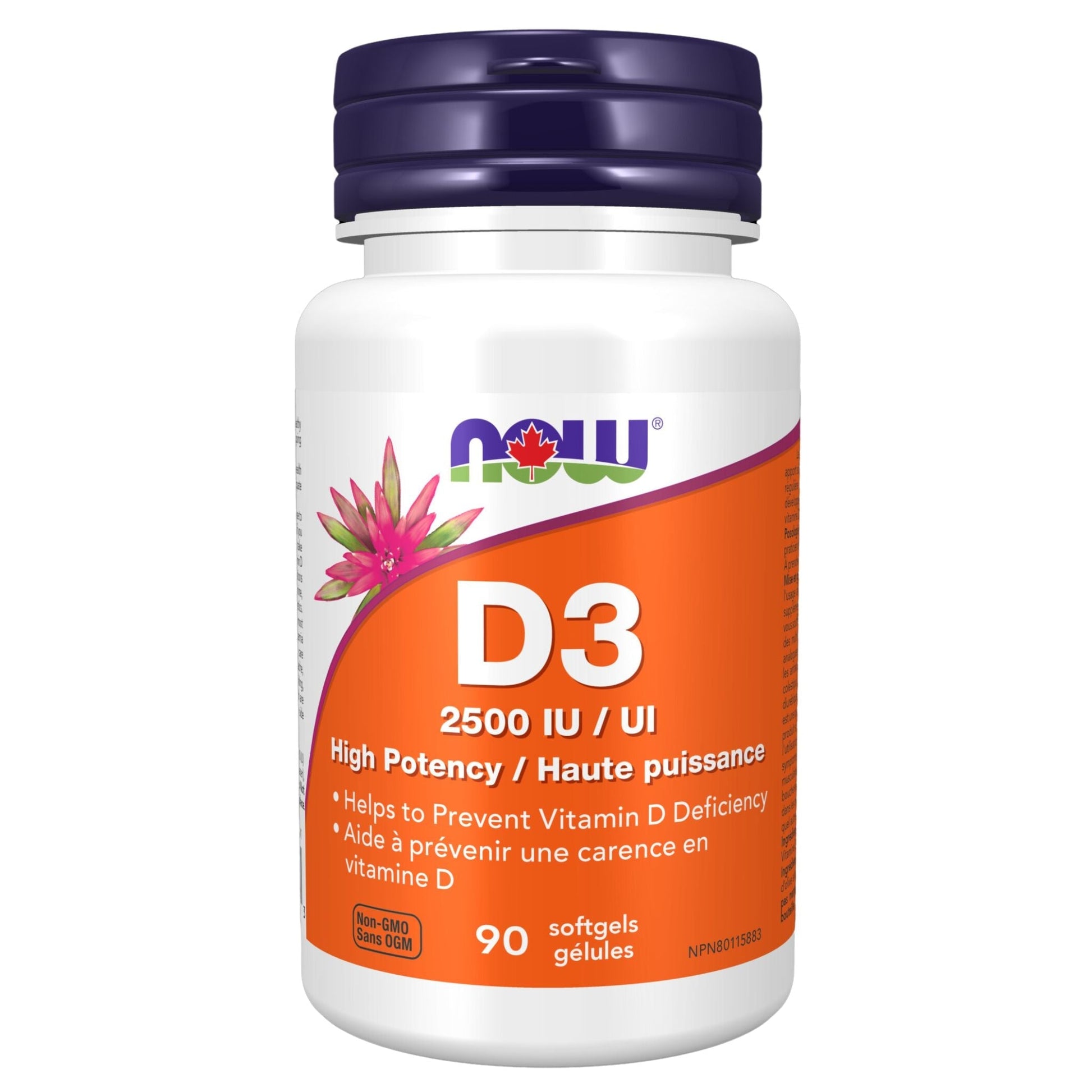 NOW Vitamin D-3 2500 IU 90 Softgels