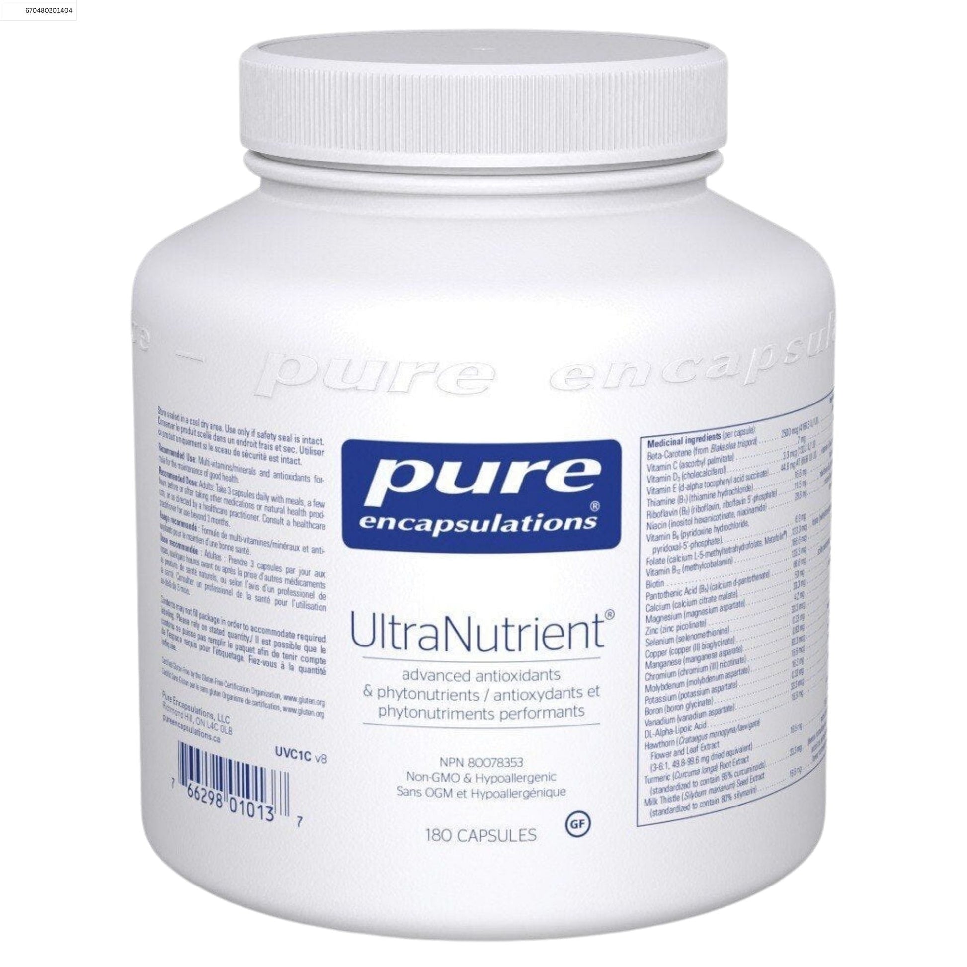Pure Encapsulation Ultranutrient 180 Capsules