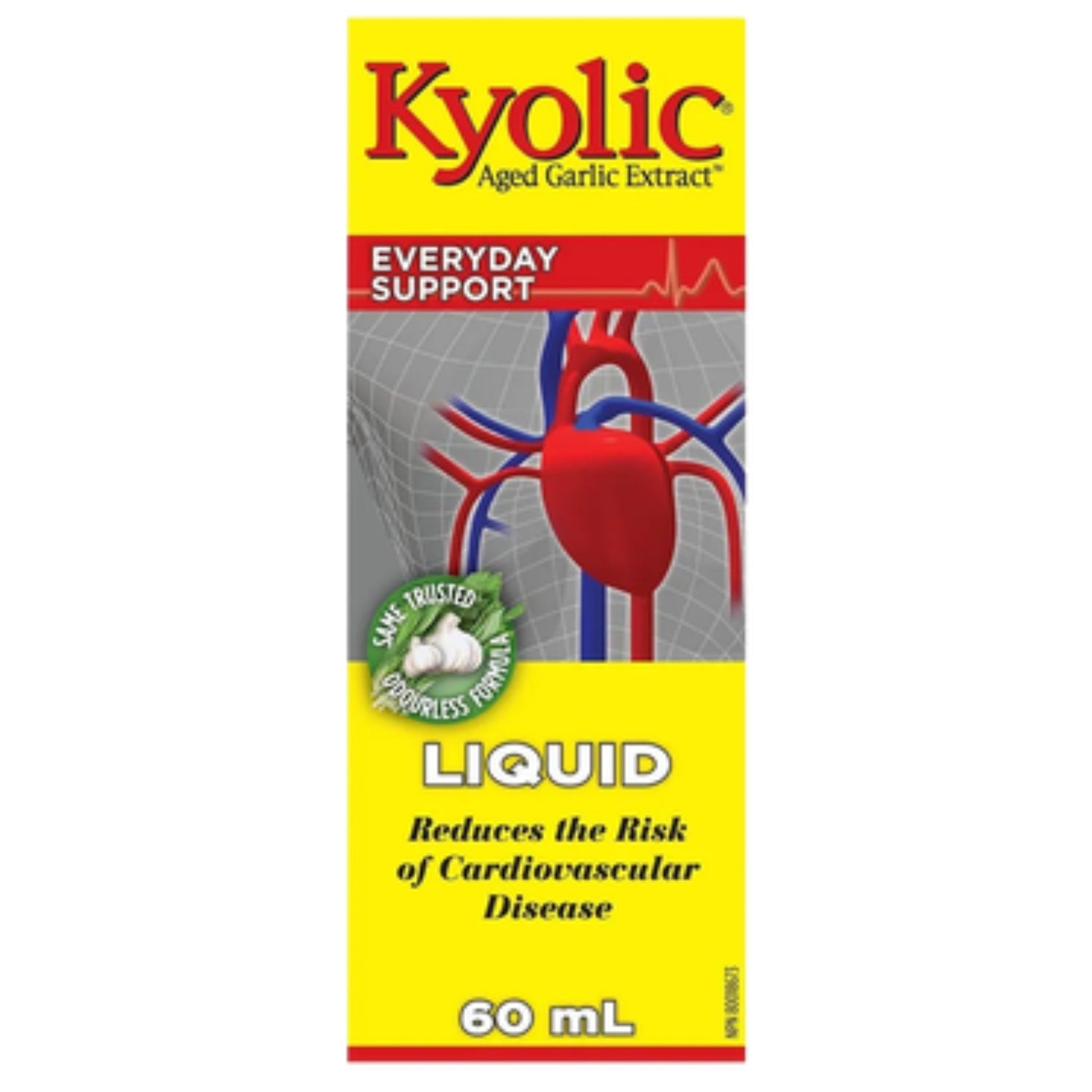 Kyolic Aged Garlic Extract 60ml - Reduces Risk Of Cardiovascular Disease, Helps Lower Cholesterol Levels, Enhances Circulation, Gentle On Stomach