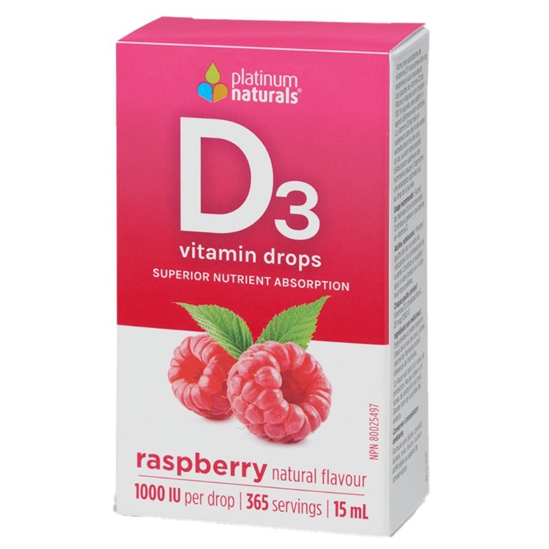 Platinum Naturals Vitamin D3 Drops Raspberry 15ml