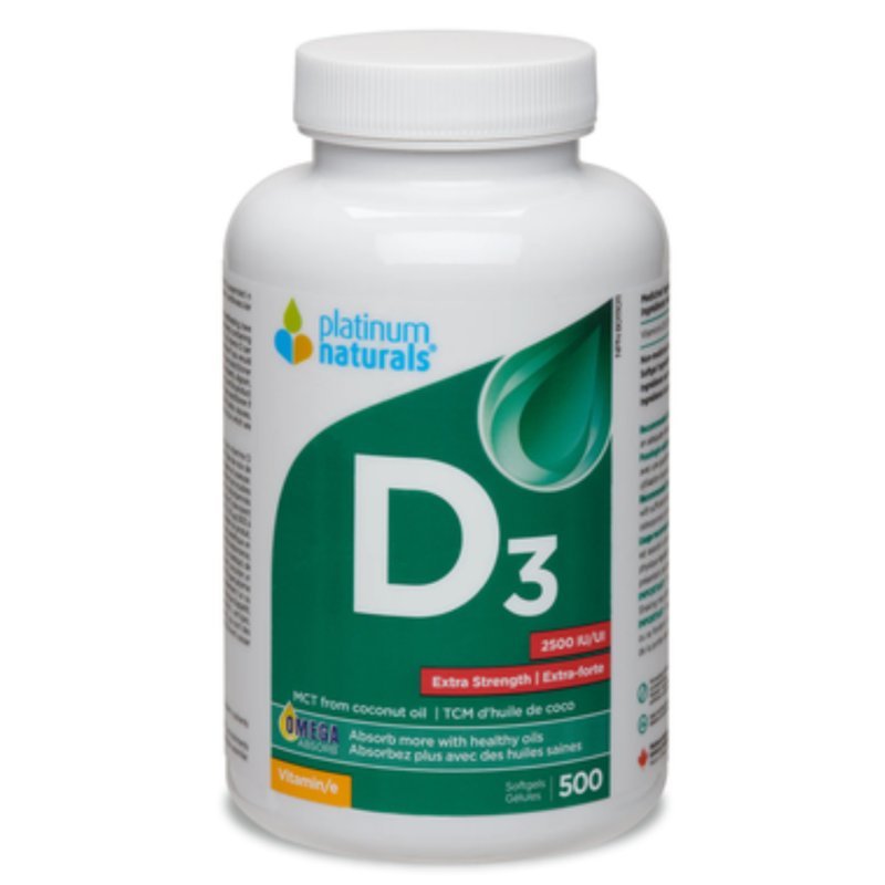 Platinum Naturals Vitamin D3 2500 IU X-Strong 500c