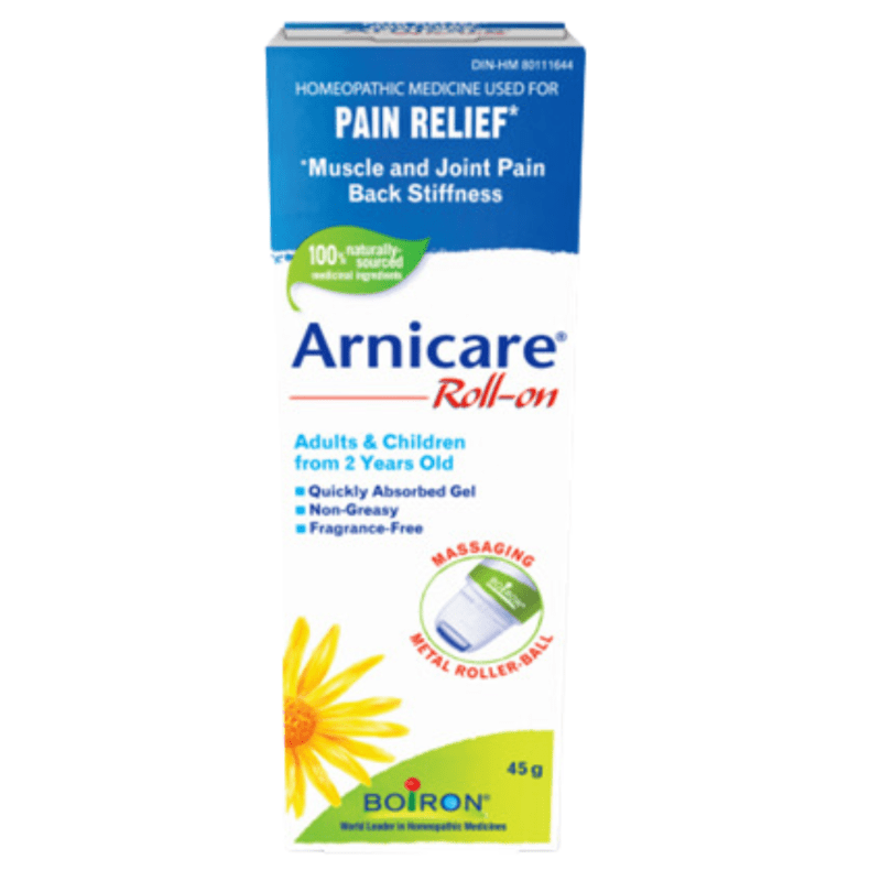 Boiron Arnicare Roll-On Tube 45g - Relieves Muscle Pain, Cooling Metal Roller For Targeted And Soothing Massage, Leak-Free Design, Ideal For Travel And On-The-Go Use, Free Of Fragrances, Dyes, And Parabens