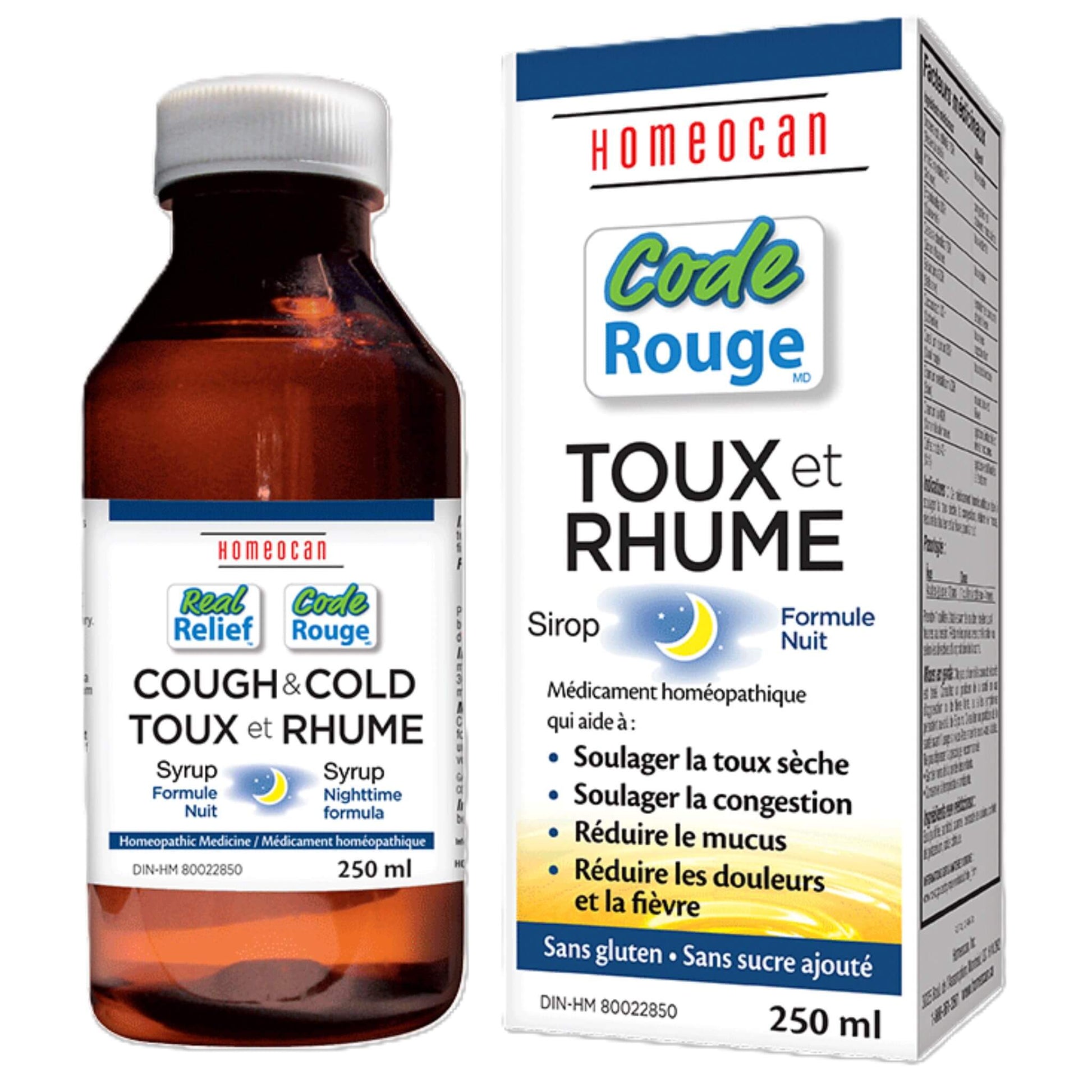 Homeocan Real Relief Cough And Cold Nighttime 250ml - Relieves Dry Cough, Congestion, And Pain, Supports Reducing Fever, A Homeopathic Remedy To Relieve Effectively The Symptoms Due To Cold