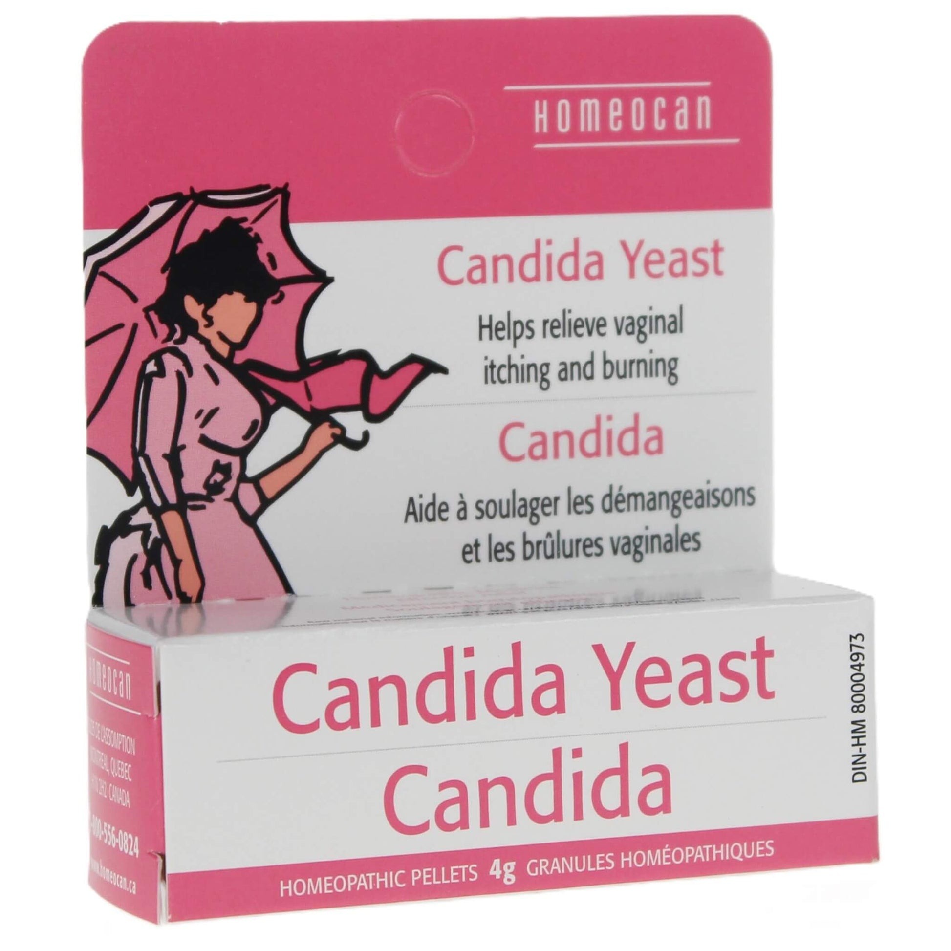 Homeocan Candida Yeast Pellets 4g - Provides Relief Of Vaginal Itching And Burning, Treats Yeast Infections And Candida, Easy To Carry Homeopathic Medicine