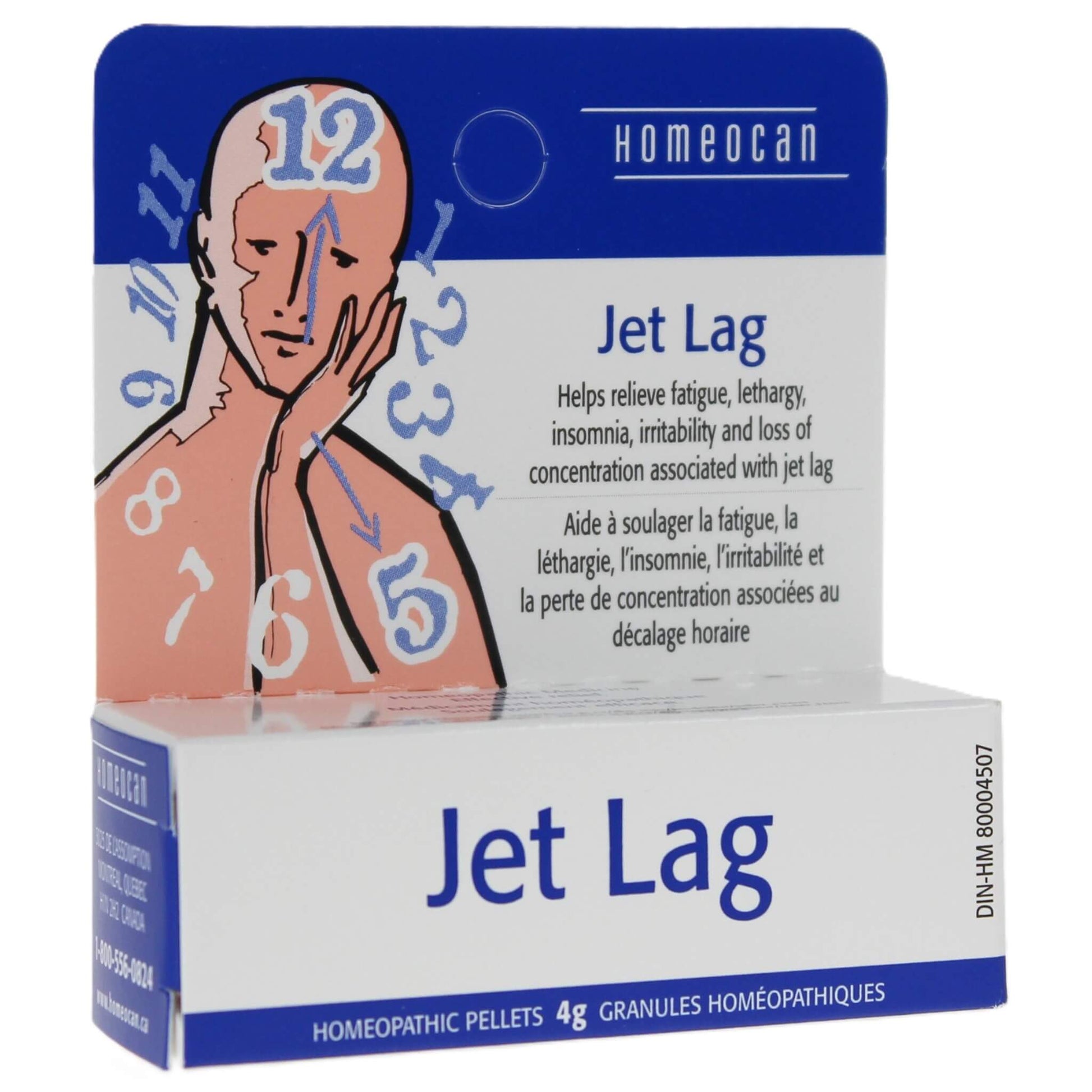 Homeocan Jet Lag Pellets 4g - Helps Relieve Fatigue, Lethargy, Insomnia, Irritability, And Loss Of Concentration Associated With Jet Lag, Effective Relief Homeopathic Medicine
