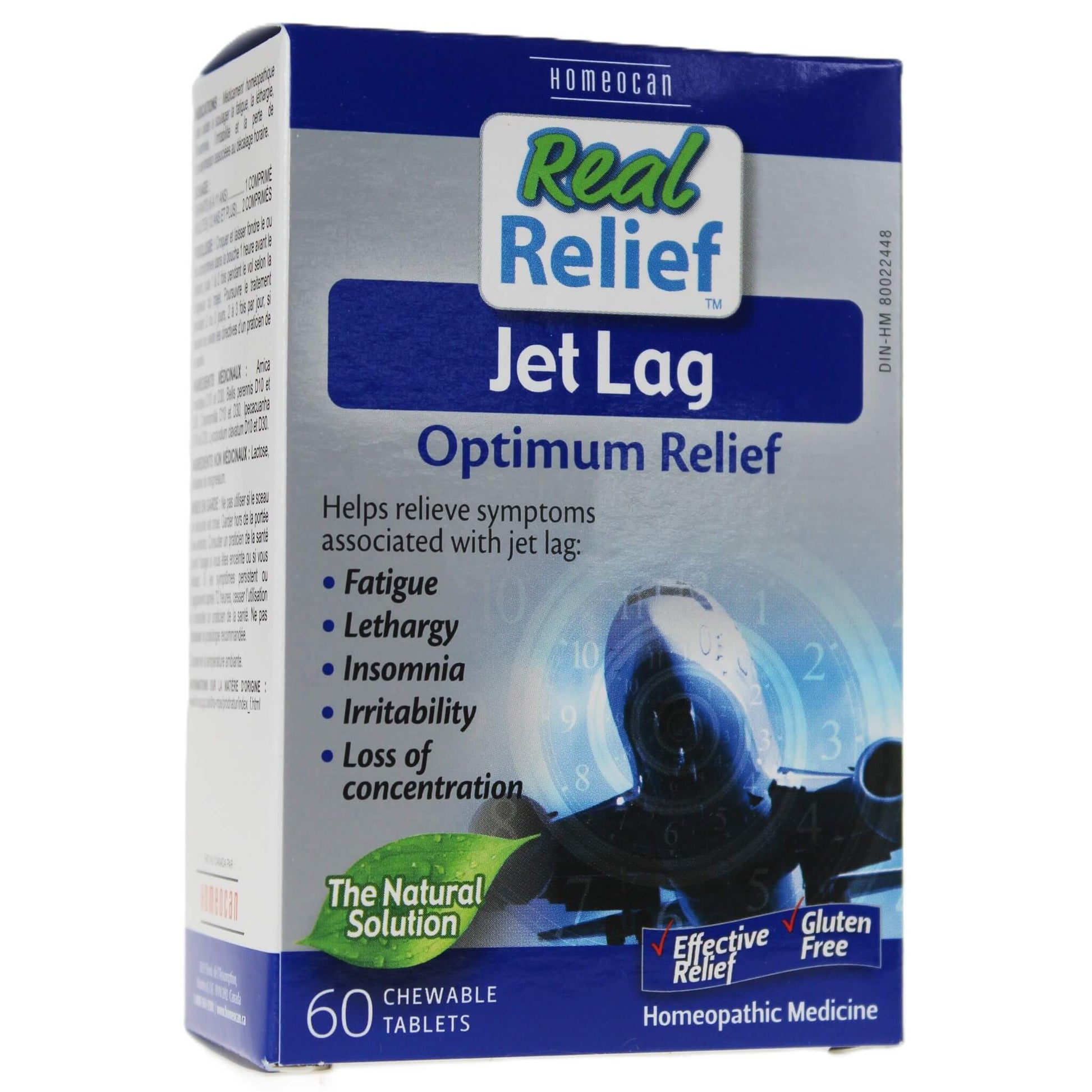 Homeocan Real Relief Jet Lag 60 Chewable Tablets - Help Relieve Fatigue, Lethargy, Insomnia, Irritability, And Loss Of Concentration Associated With Jet Lag, Restore The Balance Of Your Disrupted Circadian Rhythm Caused By Changes In Time Zones