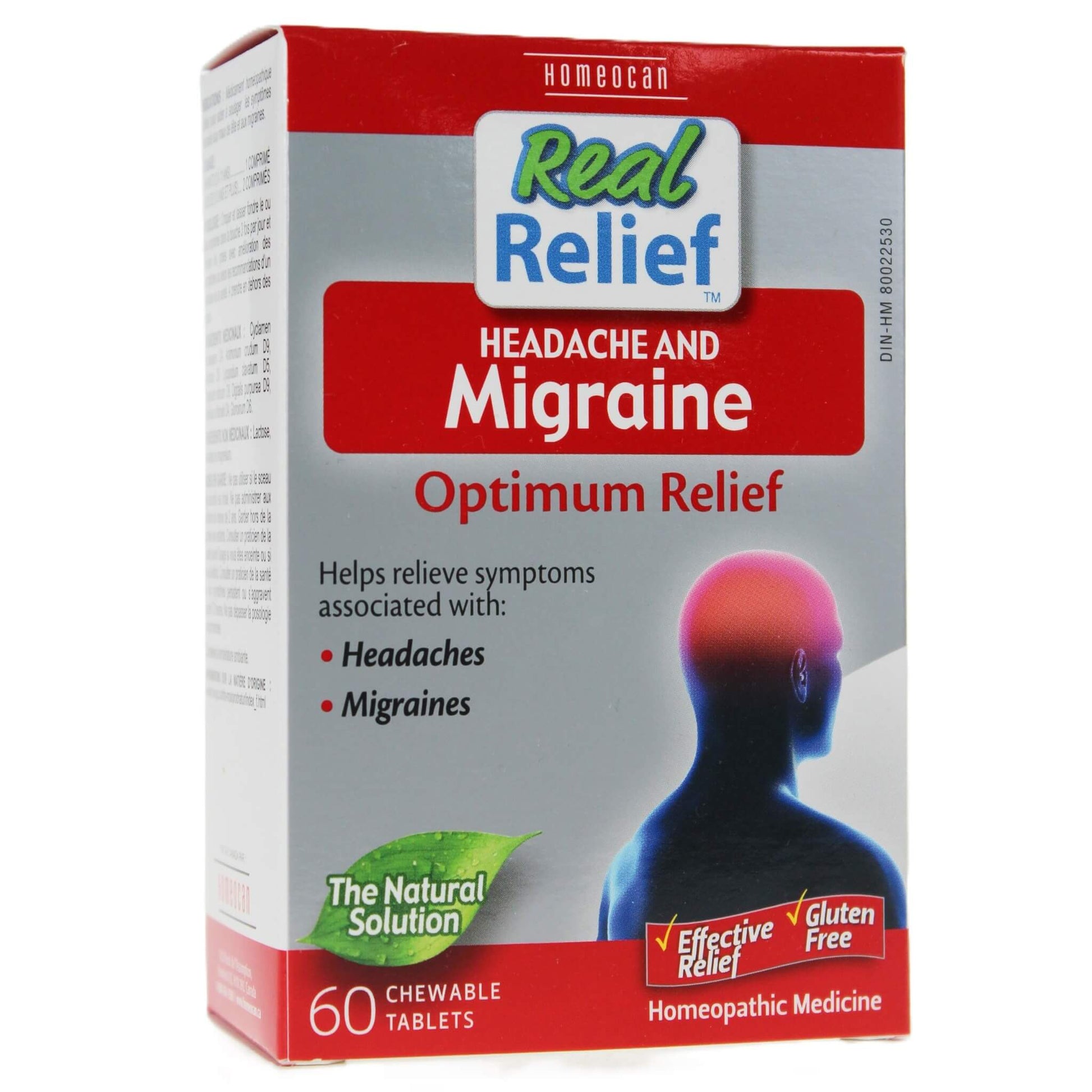 Homeocan Real Relief Headache And Migraine 60 Tablets - Provides Fast Relief Of Symptoms Associated With Headaches And Migraines, Contains Natural Homeopathic Ingredients