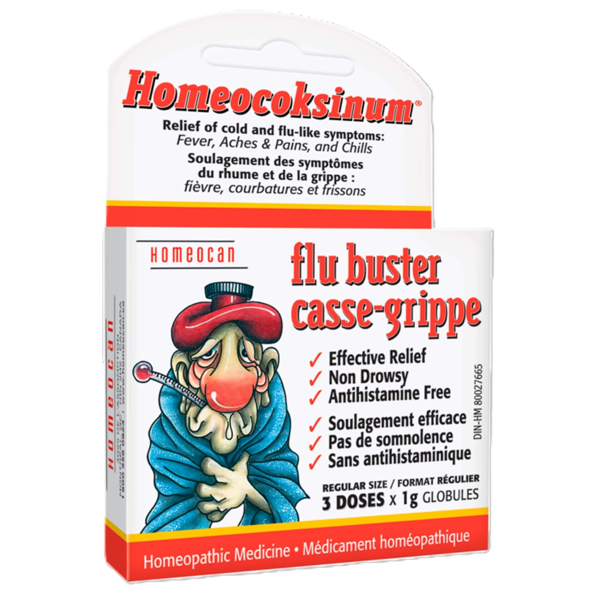 Homeocan Homeocoksinum Flu Buster 3 Doses - Designed To Relieve First Symptoms Of Colds And Flu, Provide Relief From Fever, Chills, Runny Nose, Aches, And Lack of Energy