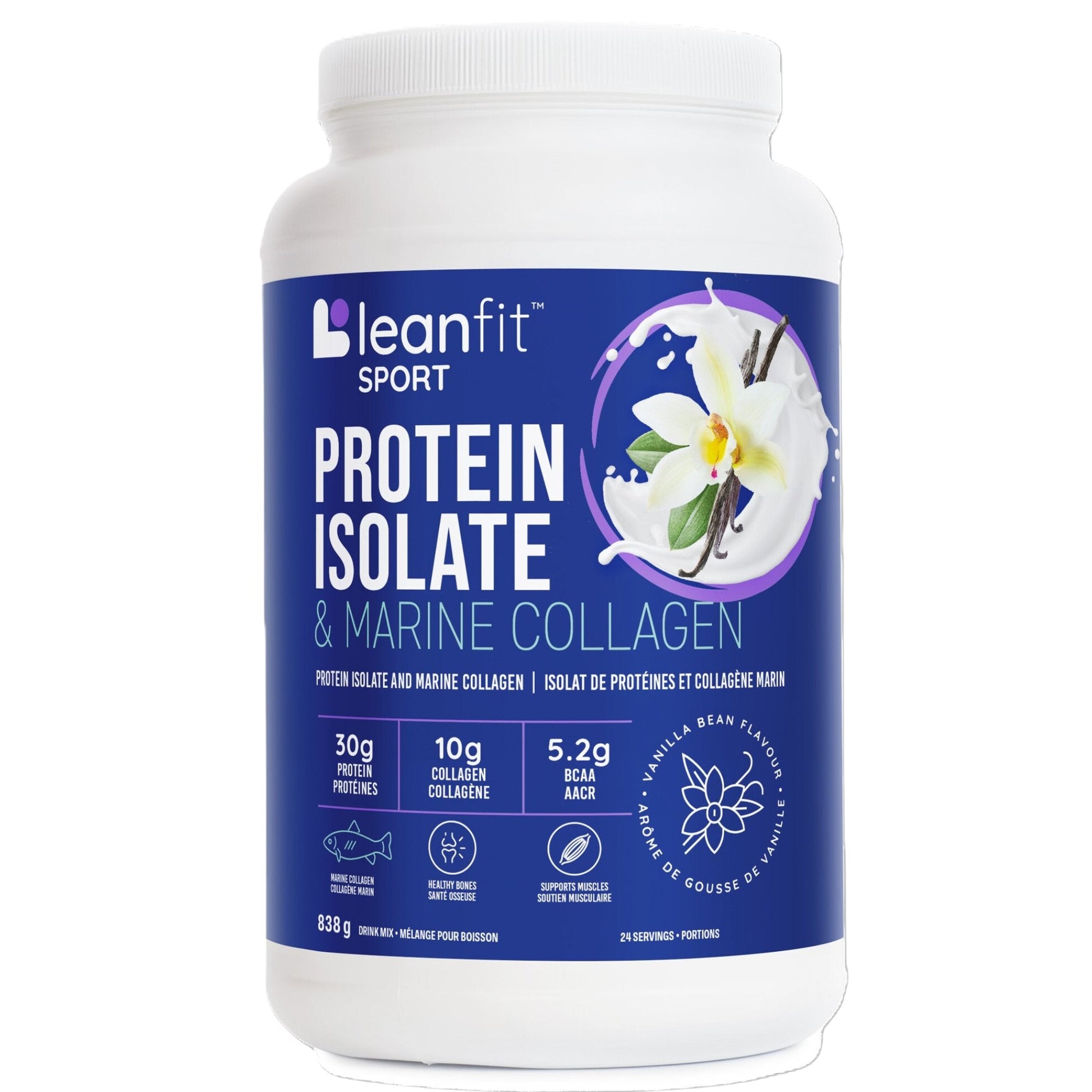 LeanFit Protein Isolate & Marine Collagen Vanilla Bean 837g