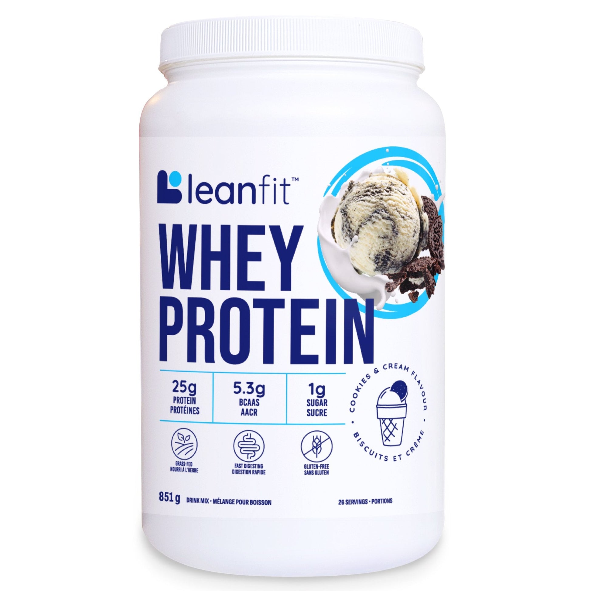 LeanFit Whey Protein Cookies & Cream 851g