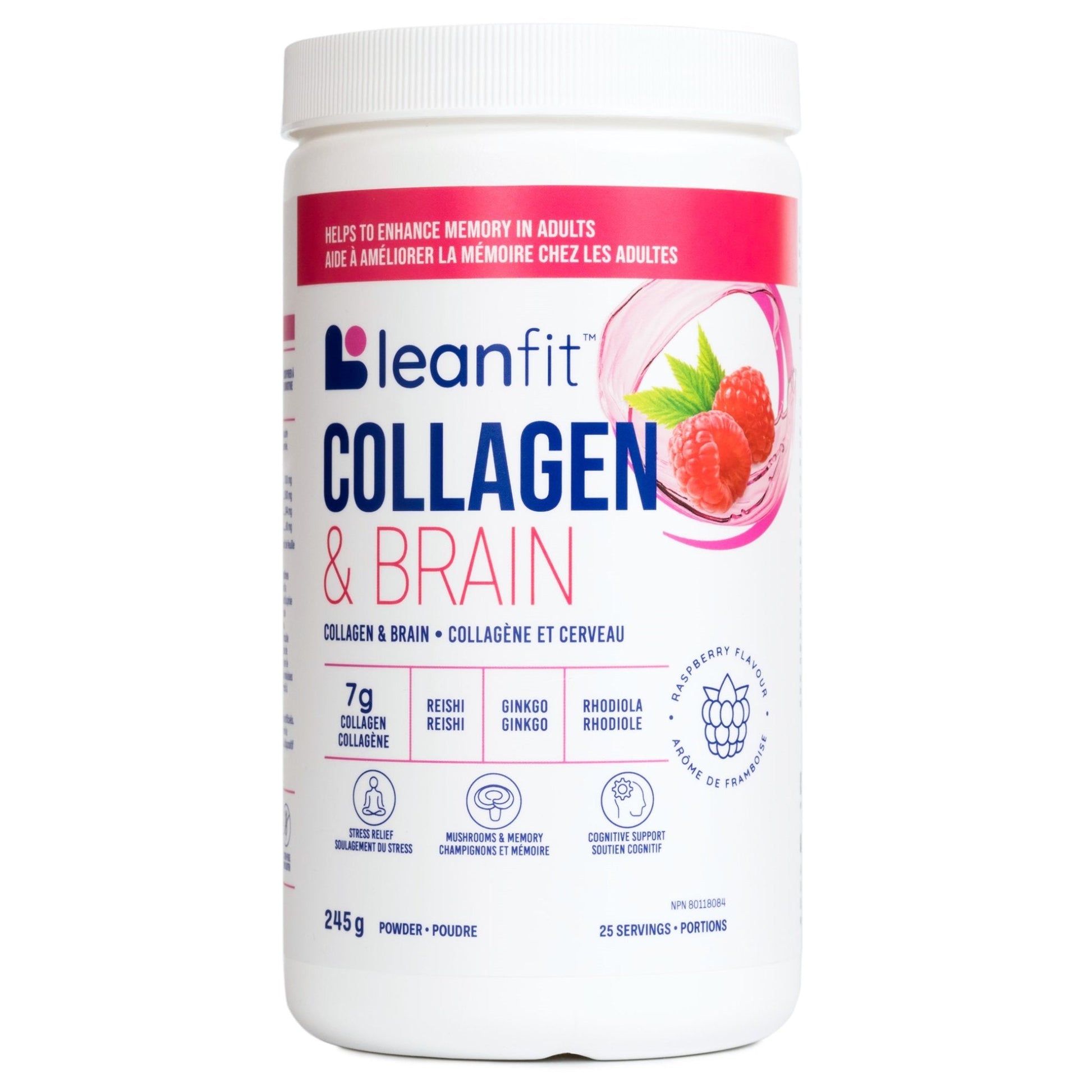 LeanFit Collagen & Brain Raspberry 245g