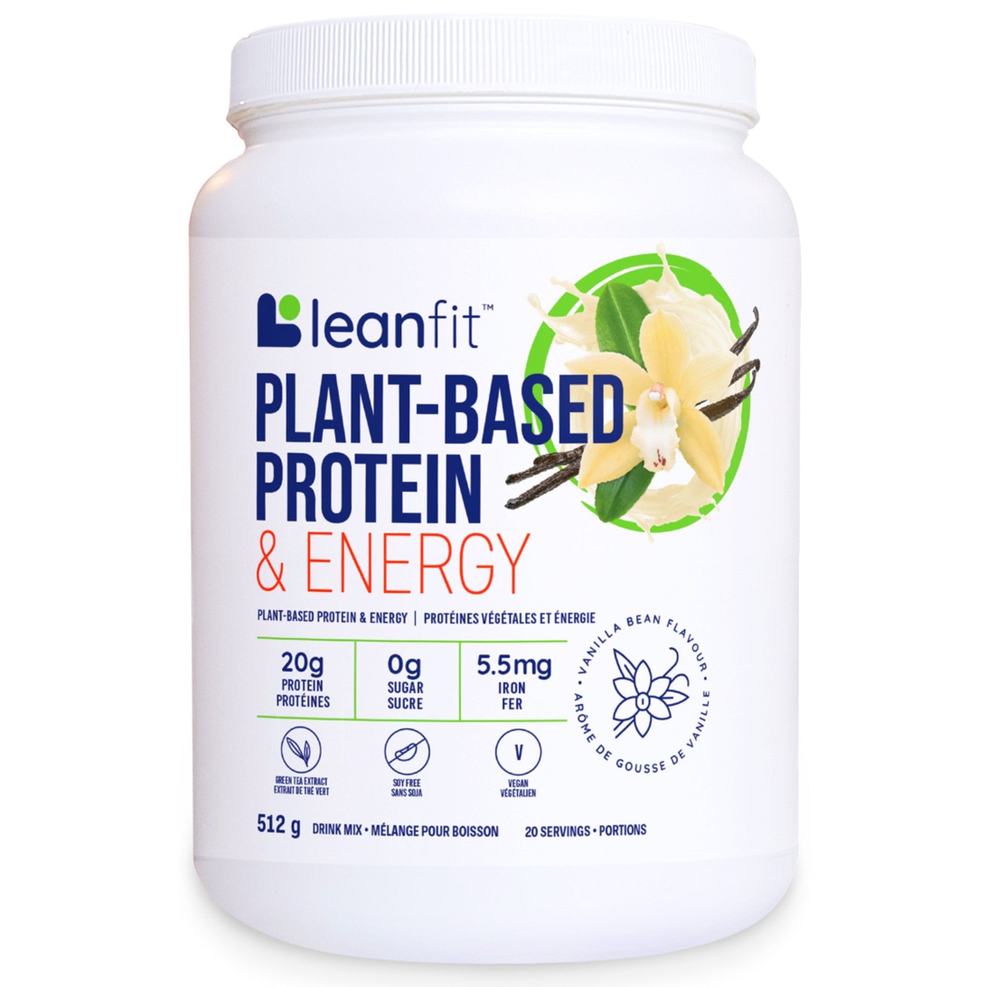 LeanFit Plant Protein & Energy Vanilla Bean 512g