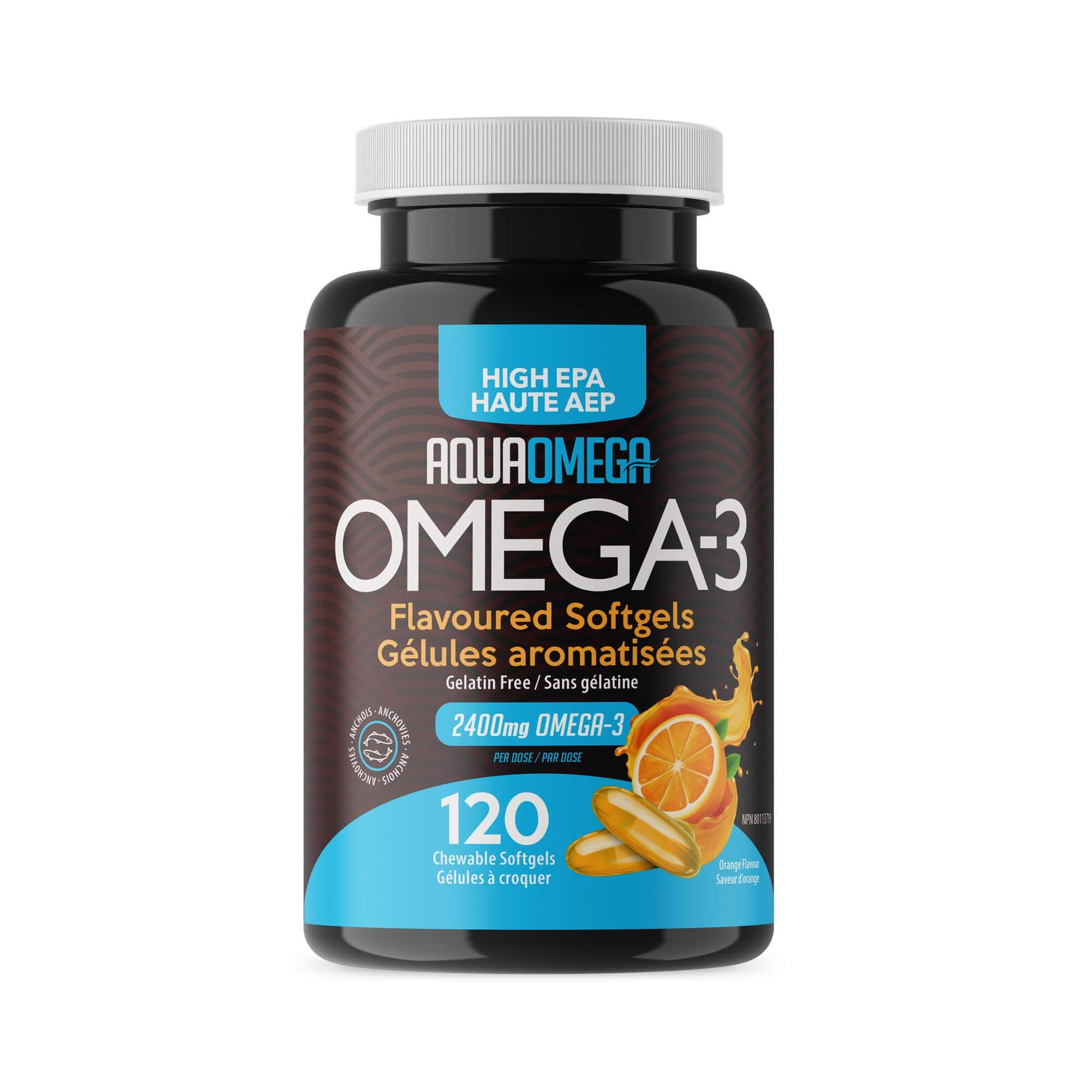 AquaOmega High EPA Orange 120 chewable softgels