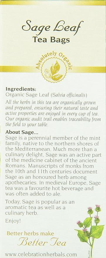 Celebration Herbals Organic Sage Leaf Tea 24 bags