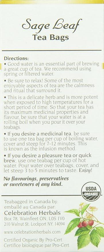 Celebration Herbals Organic Sage Leaf Tea 24 bags
