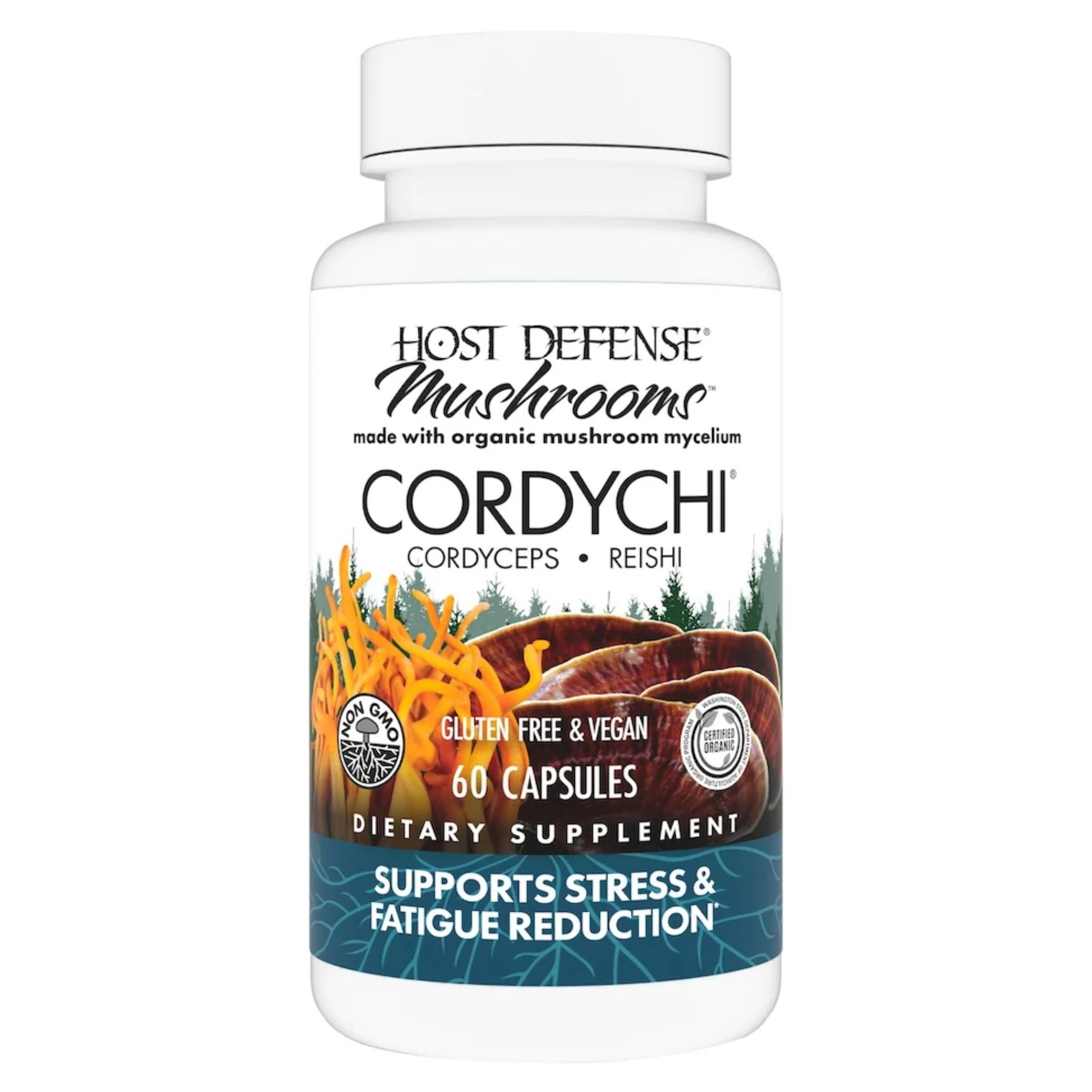 Host Defense Cordychi 60 Capsules - Promotes Healthy Respiration And Healthy Kidney Function, Supports Energy, Stamina, And Endurance, Maintain Brain Health