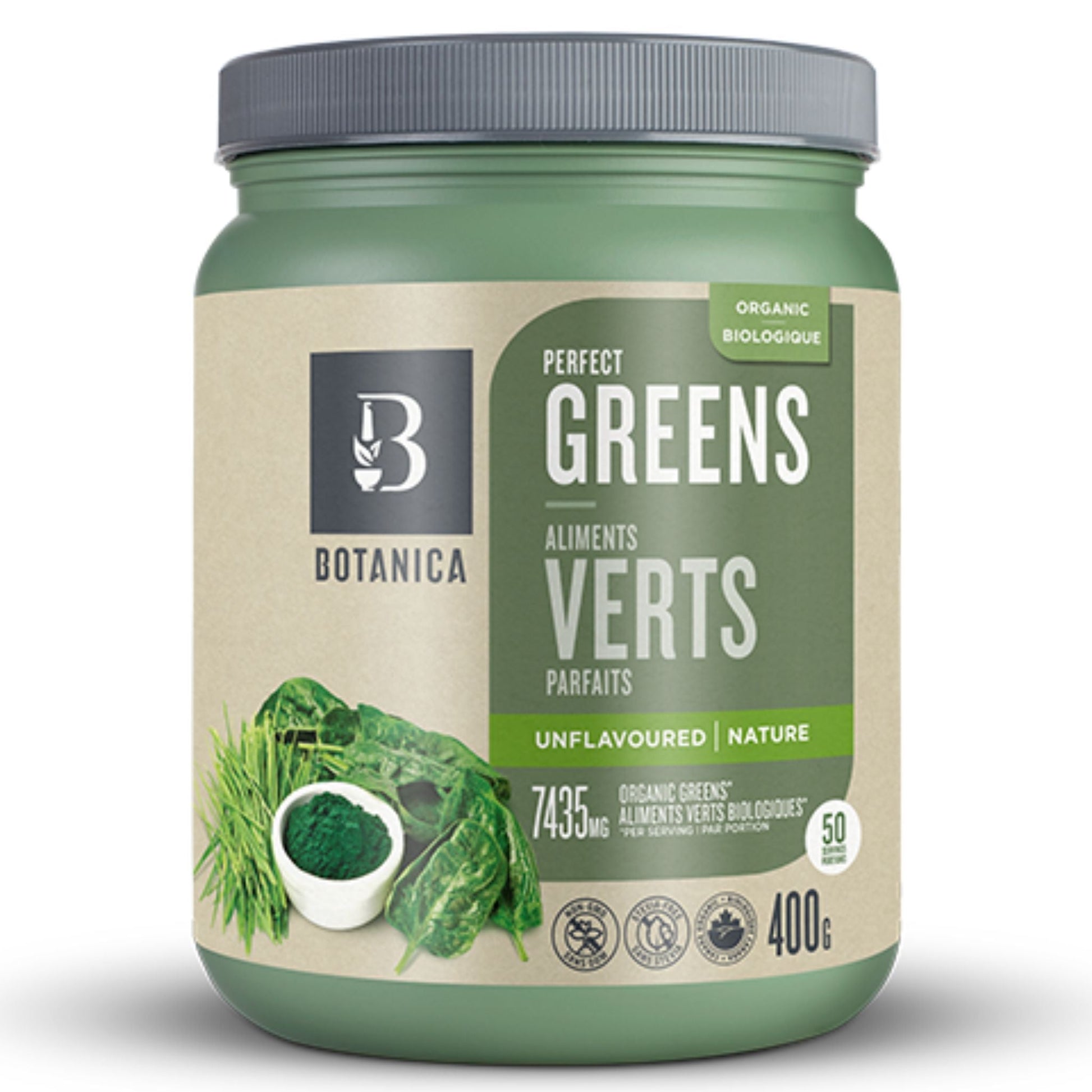 Botanica Perfect Greens 400g - Highly Concentrated Organic Greens Powder Blend Of Chlorella, Spirulina, And Leafy Greens, Meets Daily Greens Requirement, No Added Sweeteners