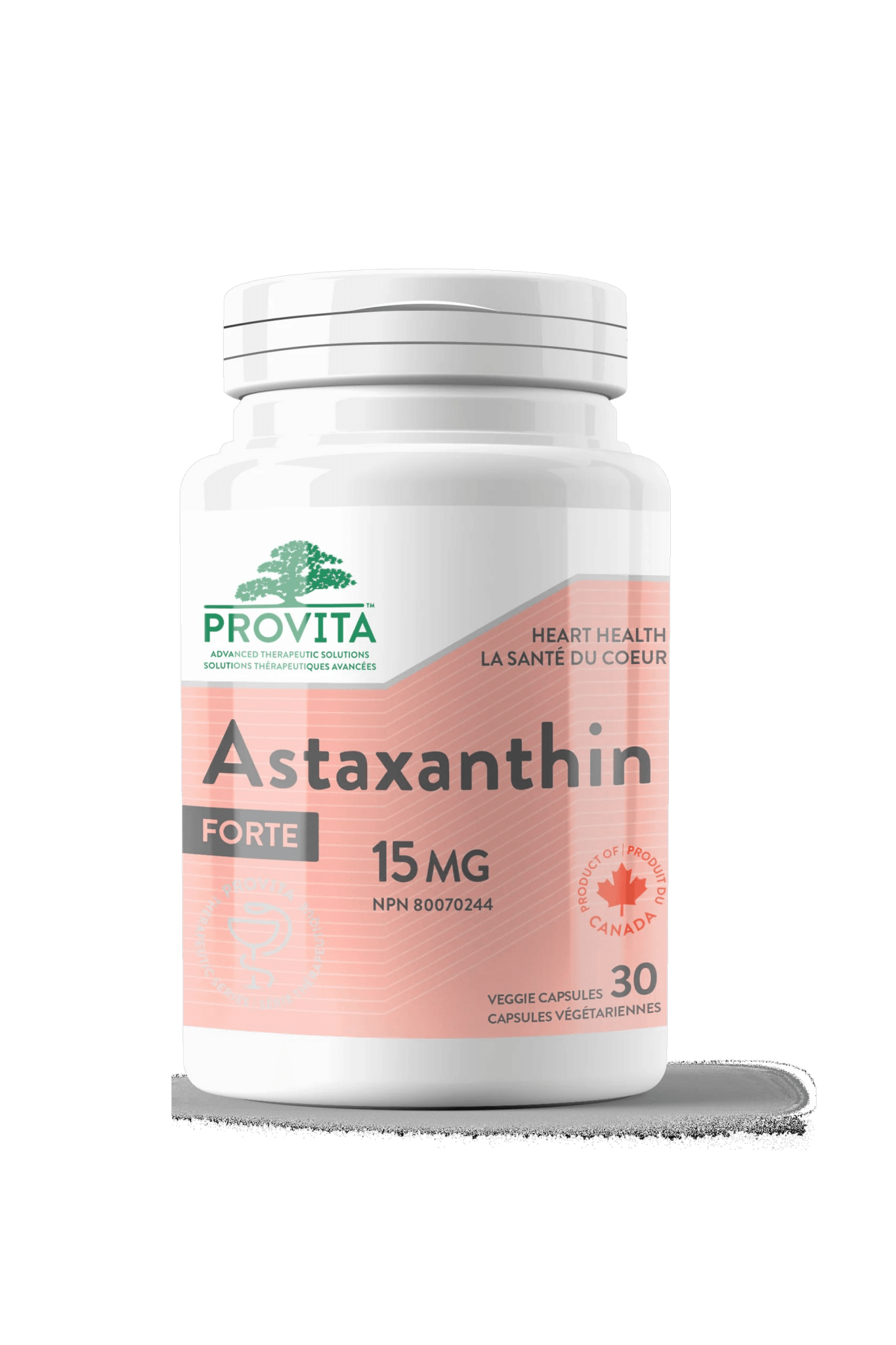 Provita Astaxanthin Fortes 30 Vegan Capsules - Improve cardiovascular health and vision health, relieves pain, inflammation, and Fatigue