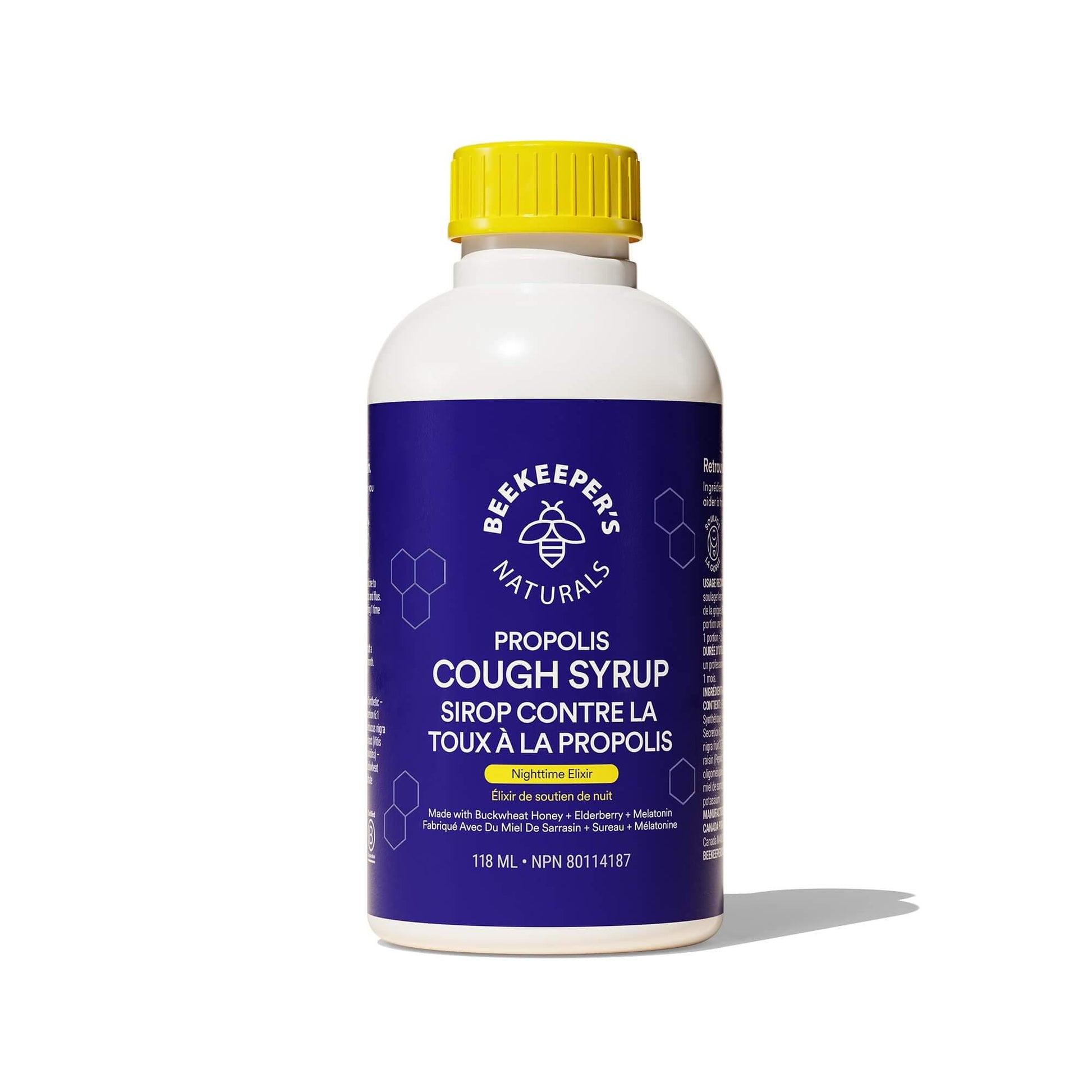 Beekeeper's Nighttime Propolis Cough Syrup 118ml - Sooth Sore Throat, Support Your Immune System, Helps You Bounce Back and Recover