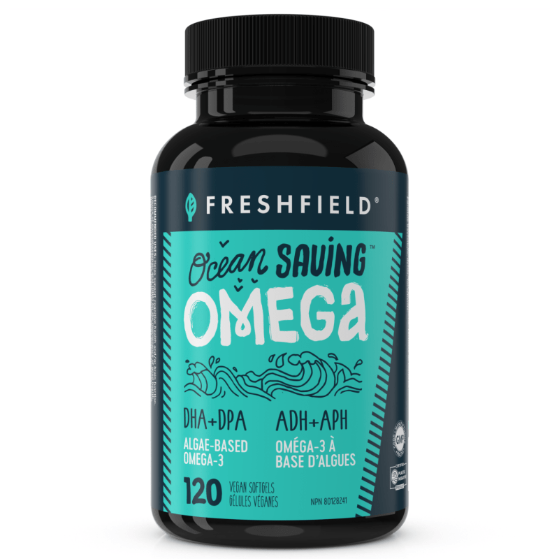 FreshField Ocean Saving Omega 3 DHA+DPA 120 Vegan Softgels - Help Maintain Cognitive Function, Cardiovascular Health, And Joint Mobility, Sustainable Alternative To Fish Oil, Easy-To-Swallow Tapioca-Based Brain Boost