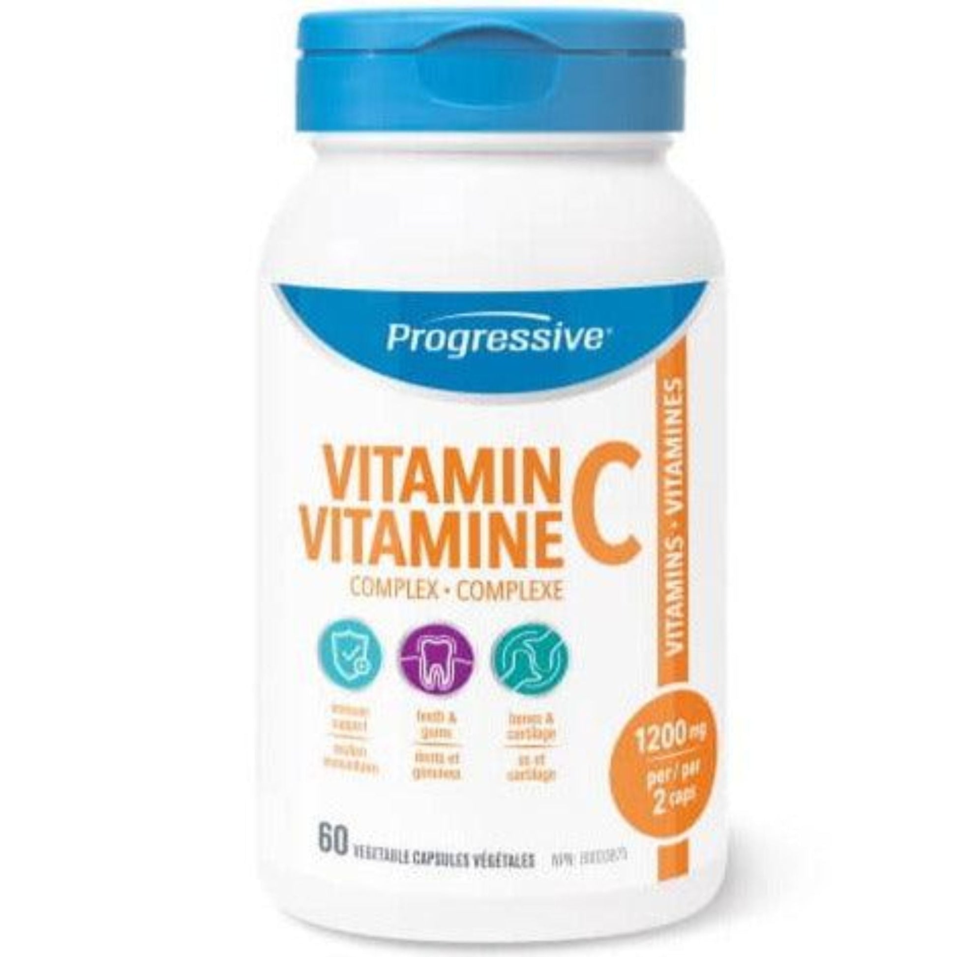 Progressive Vitamin C Complex 60 Vegan Capsules - Powerful Antioxidant Protection, Promotes Healthy Bones, Joints, Teeth and Gums, Supports Cardiovascular Health & Immune Function