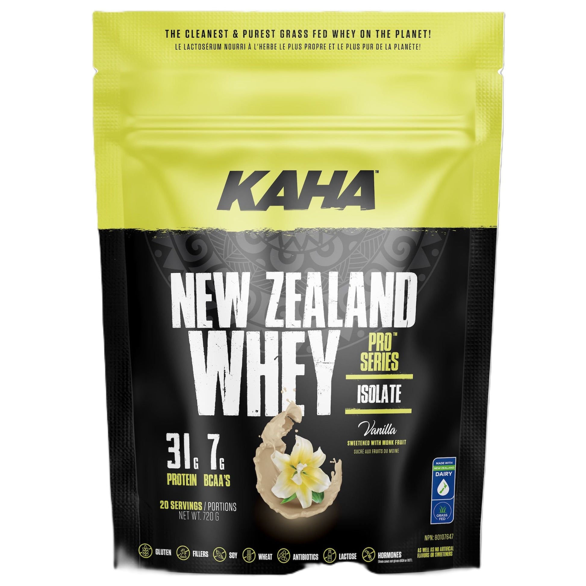Kaha Nutrition New Zealand Whey Isolate Van 720g