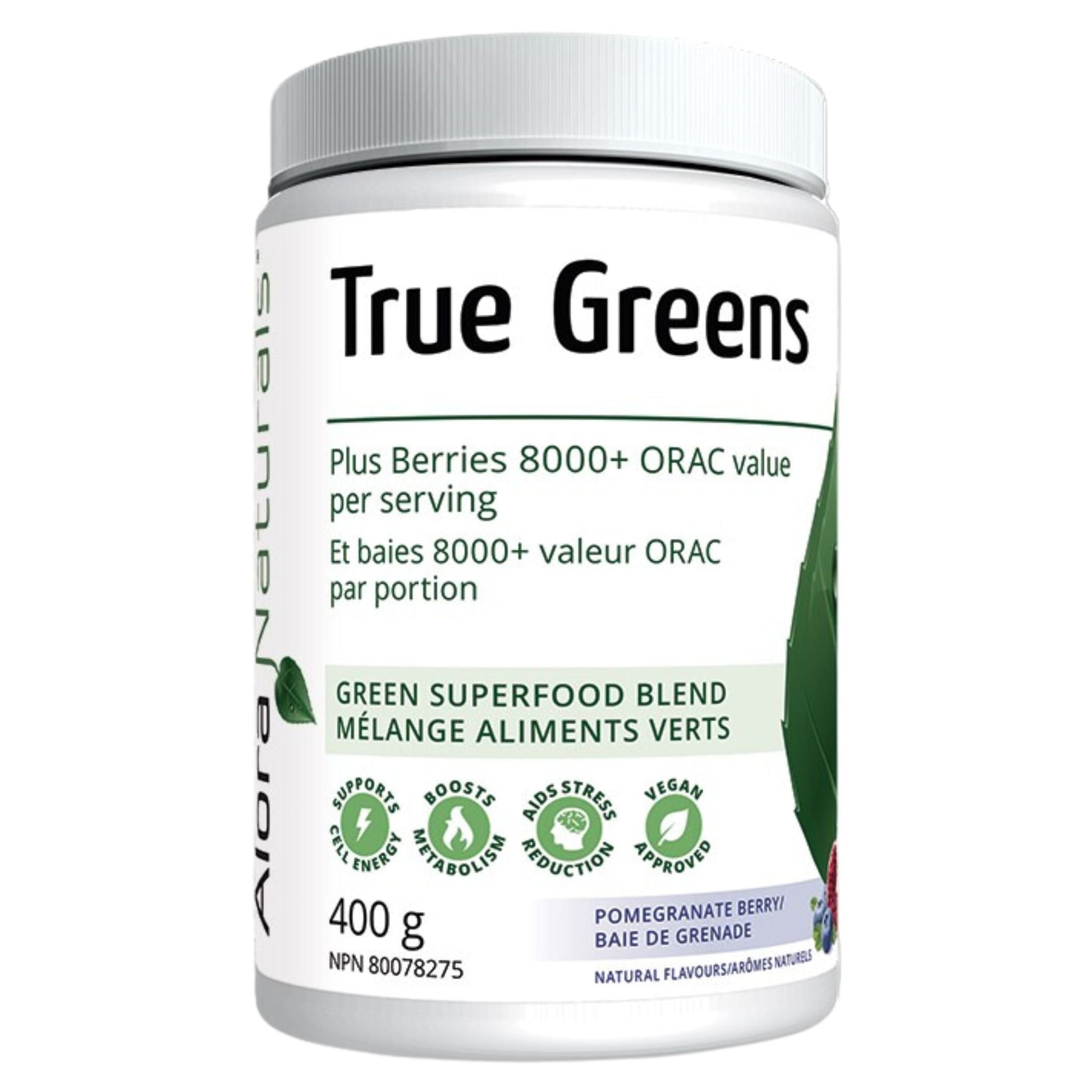Alora Naturals True Greens Pomegranate Berry 400g
