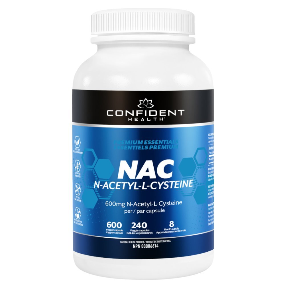 Confident Health NAC 600mg 240 Vegetarian Capsules