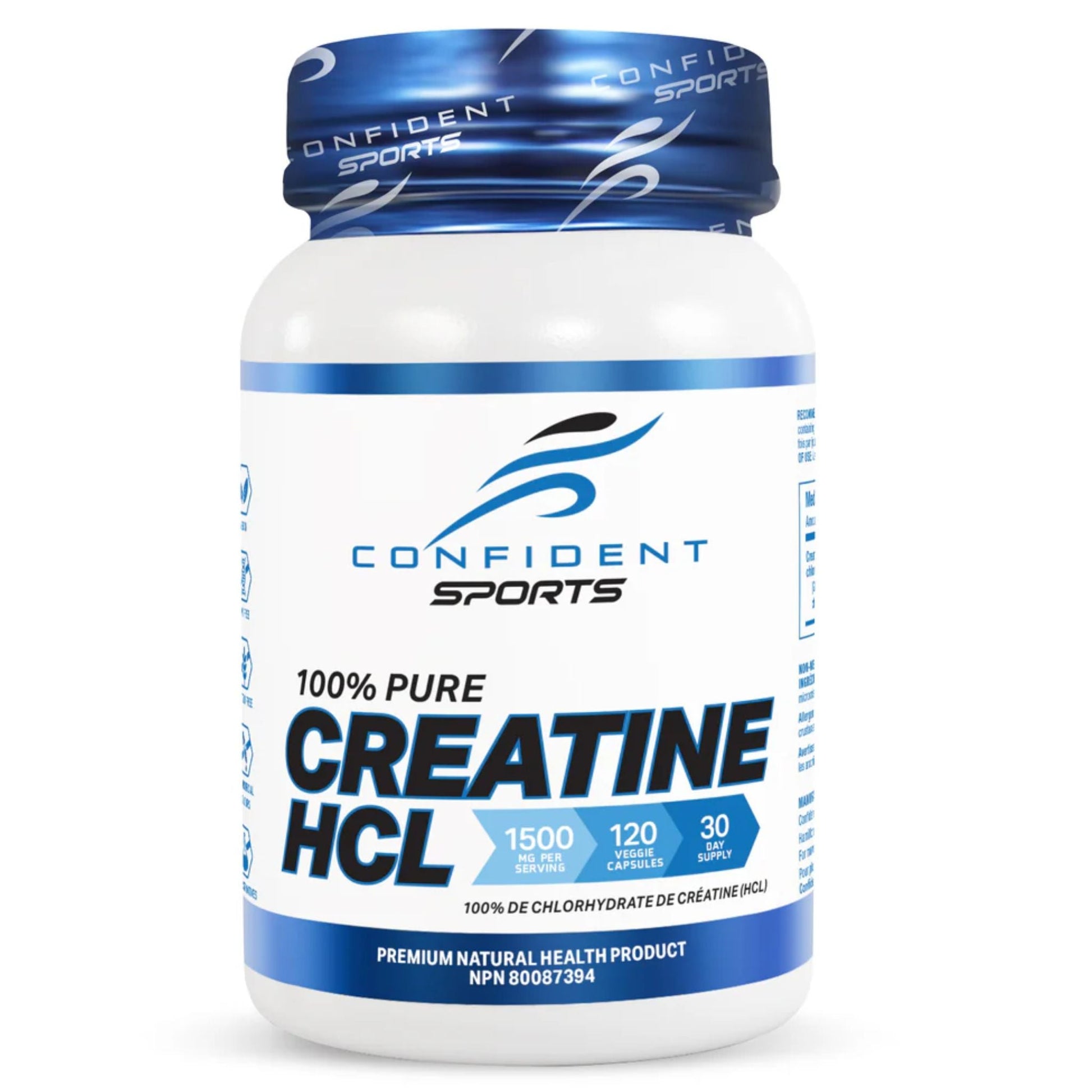 Confident Sports Creatine HCL 750mg 120 Vegetarian Capsules
