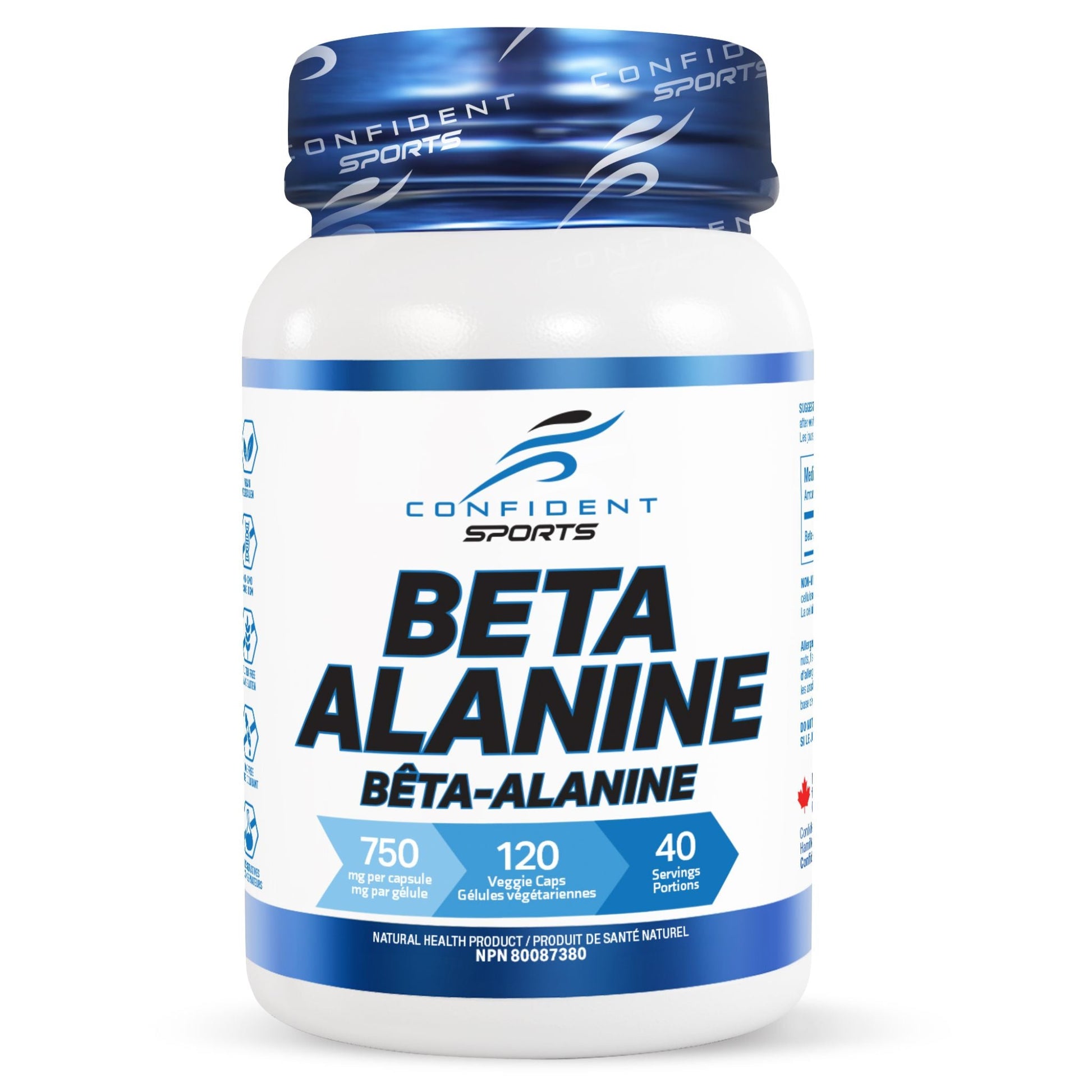 Confident Sports Beta Alanine 750mg 120 Vegetarian Capsules