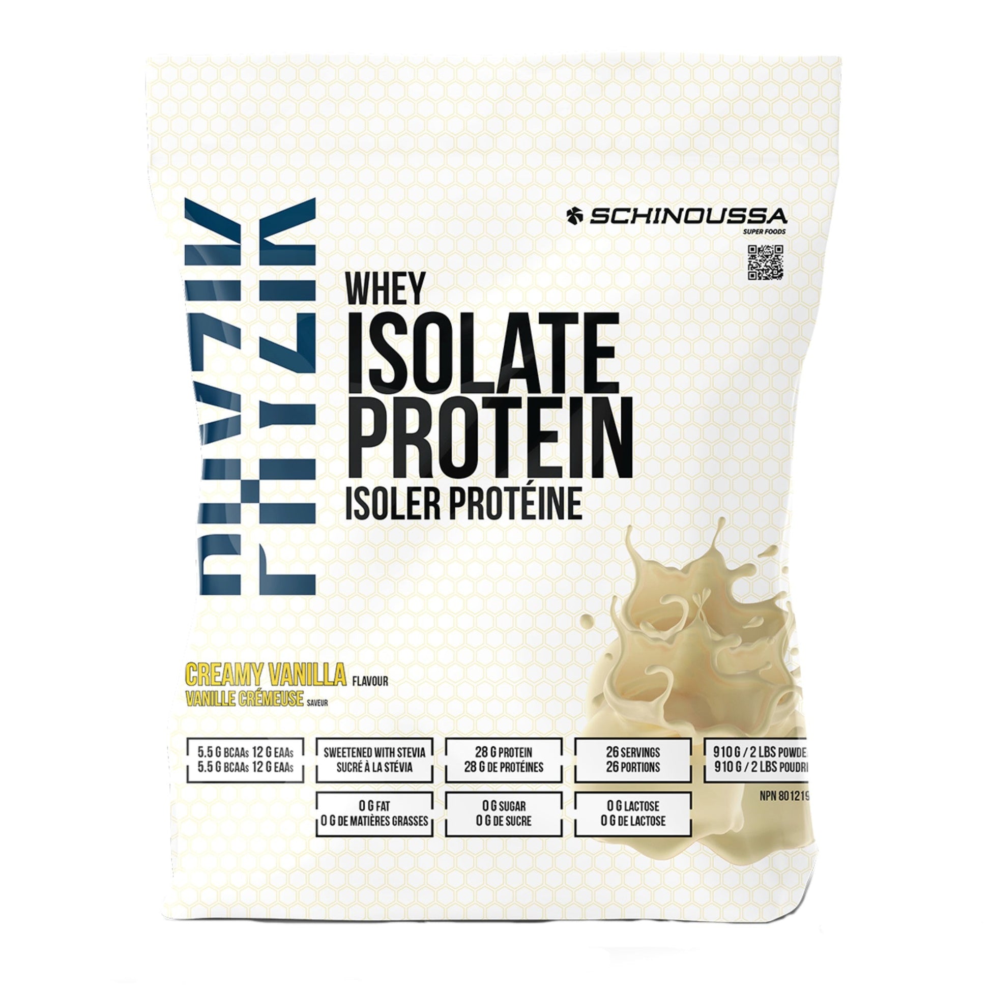 Schinoussa Phyzik Whey Isolate Protein Creamy Vanilla 910g - Delicious Vanilla Flavor That Delivers Essential Nutrients and Amino Acids, Ideal for Fitness Enthusiasts & Athletes, Supports Muscle Recovery, Growth, and Overall Well-Being
