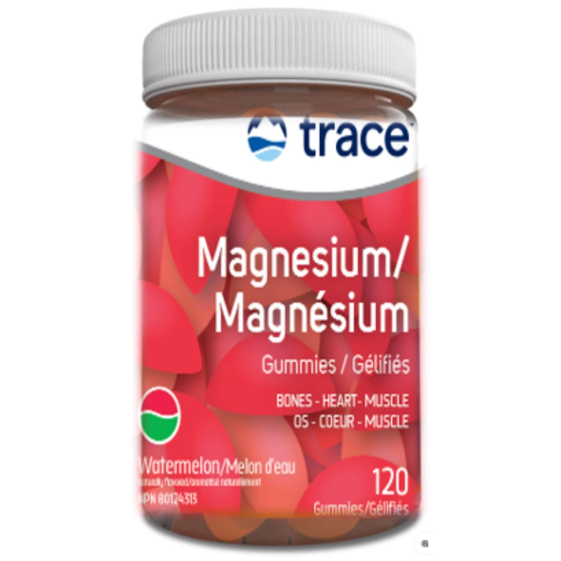 Trace Min Research Magnesium Watermelon 120 Gummies - Delicious Source Of Magnesium, Supports Anti-Stress, Relaxing, Heart, Muscles, Immunity, Bones, And Nerves, Organic Natural Watermelon Flavor